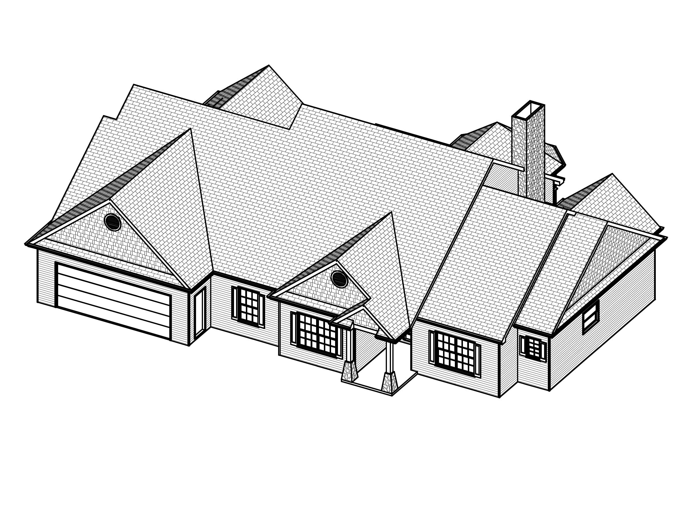 3D Floor Plan of this 3-Bedroom, 2082 Sq Ft Plan - 148-1046