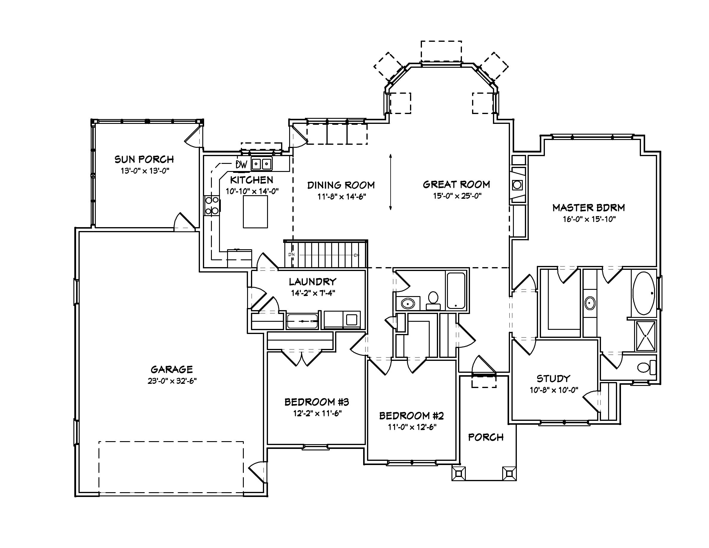 Floor Plan First Story of Country Plan #148-1046
