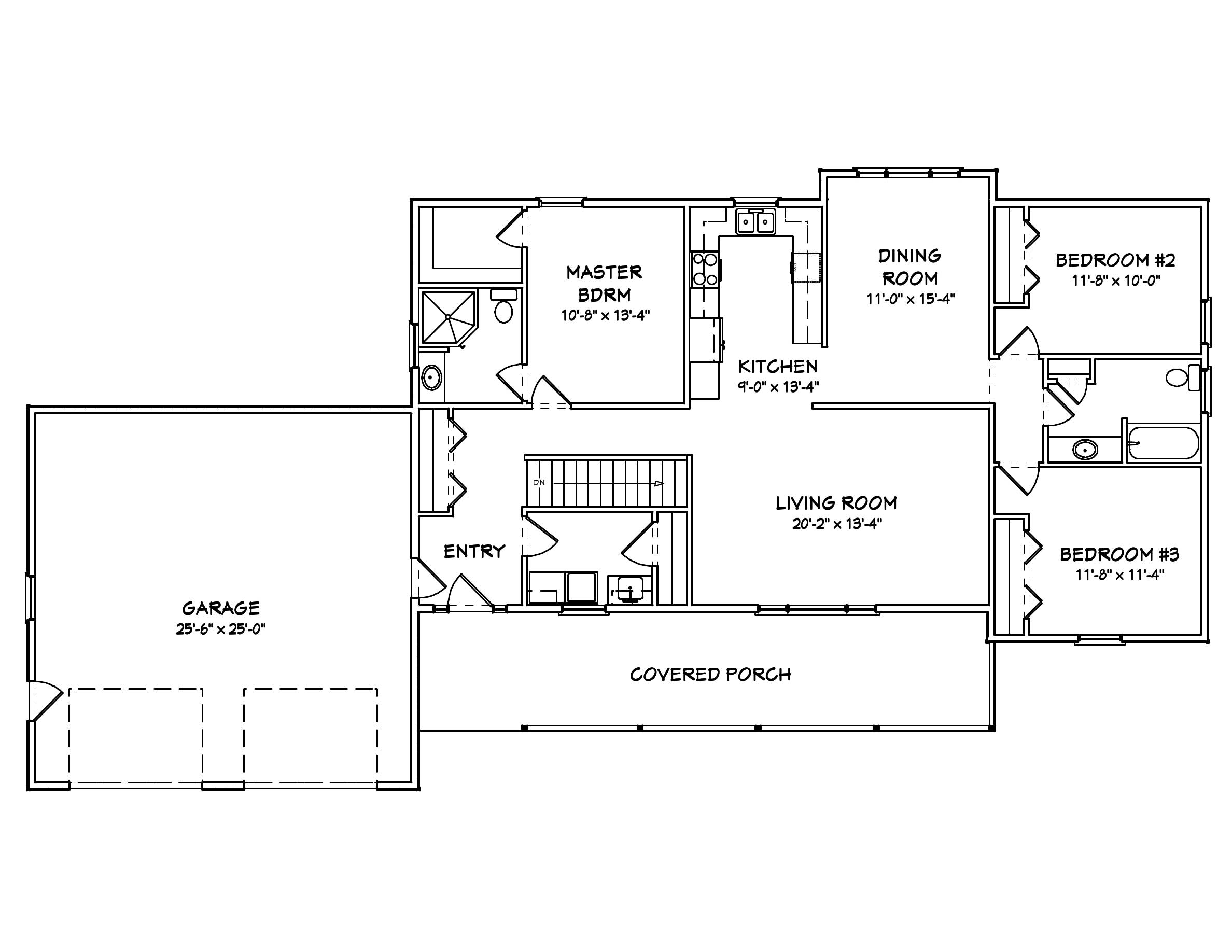 Floor Plan First Story of Country Plan #148-1048