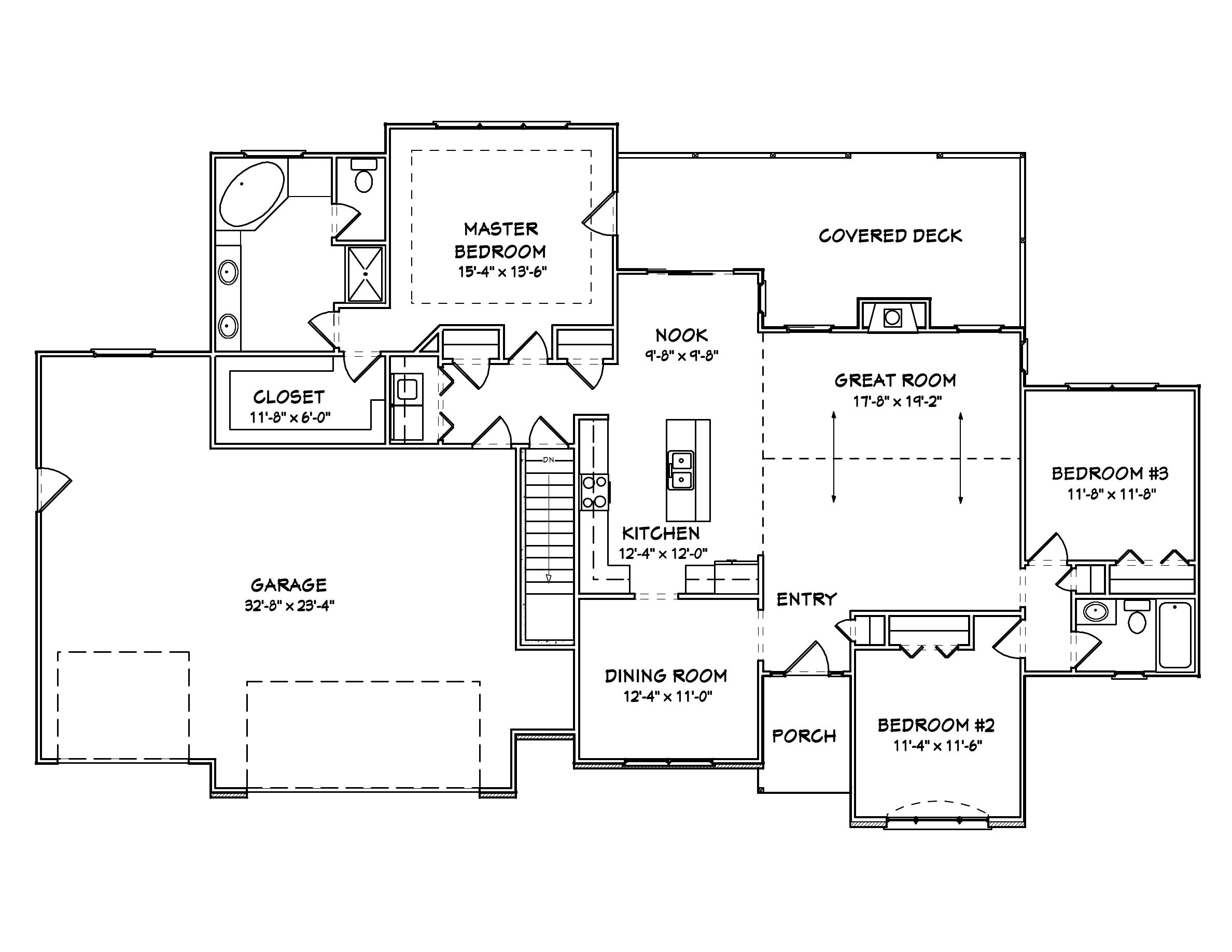 Floor Plan First Story of Country Plan #148-1049