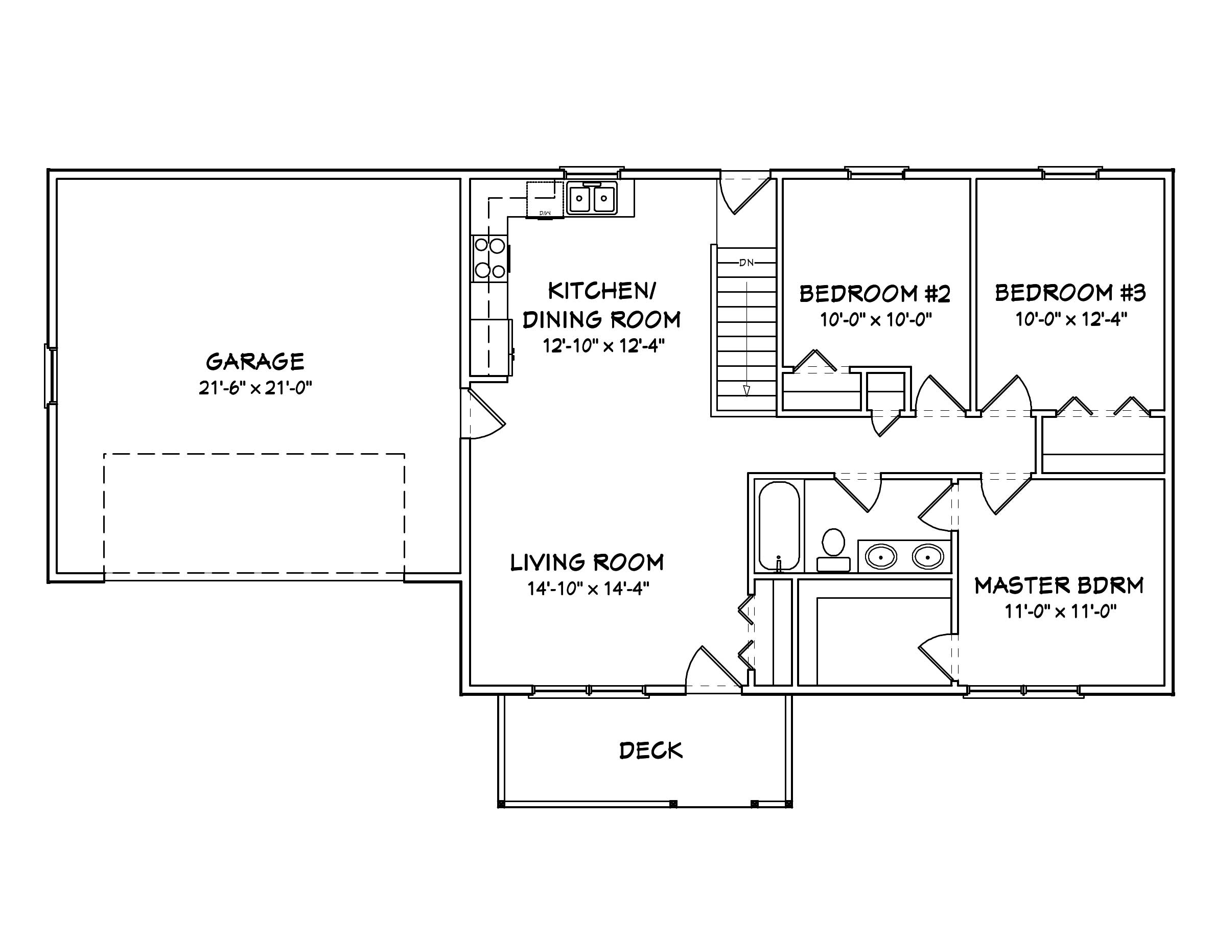 Floor Plan First Story of Country Plan #148-1050