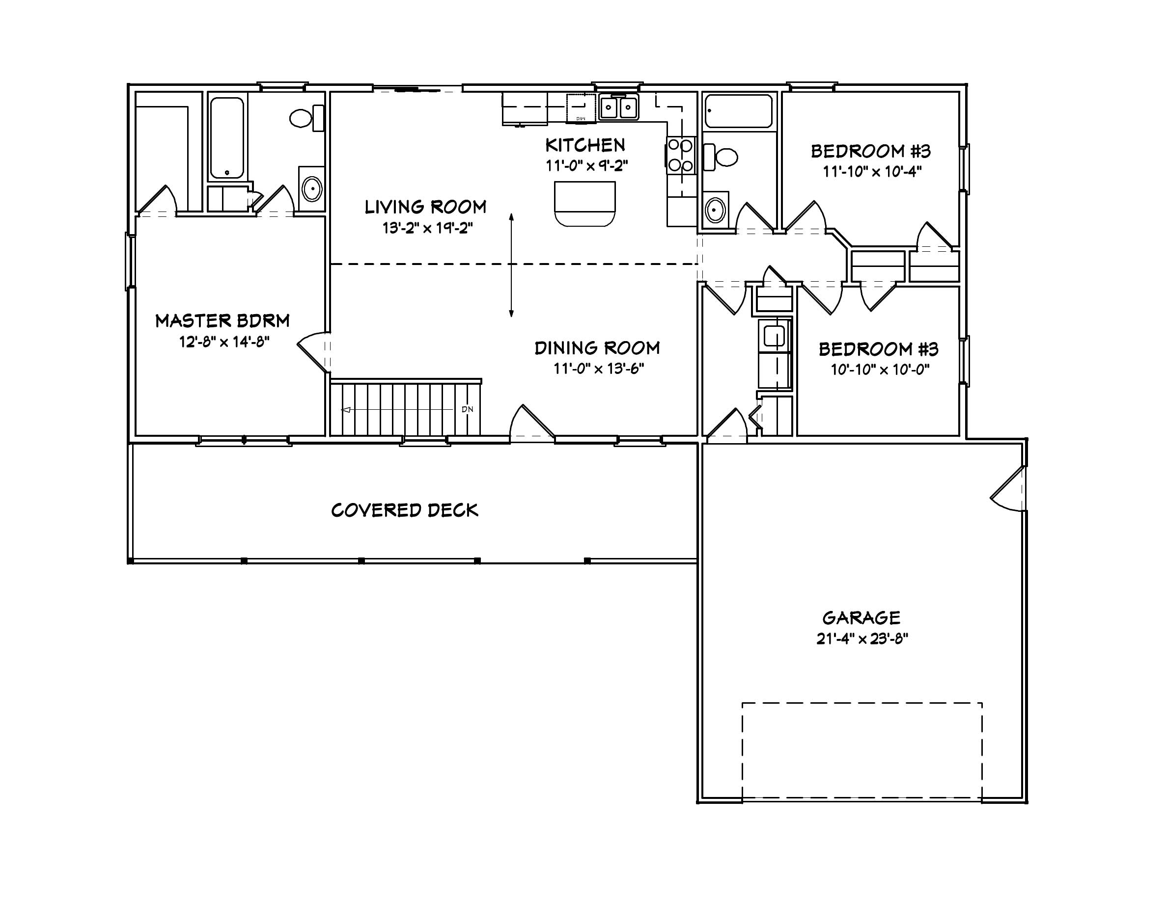 Floor Plan First Story of Country Plan #148-1051