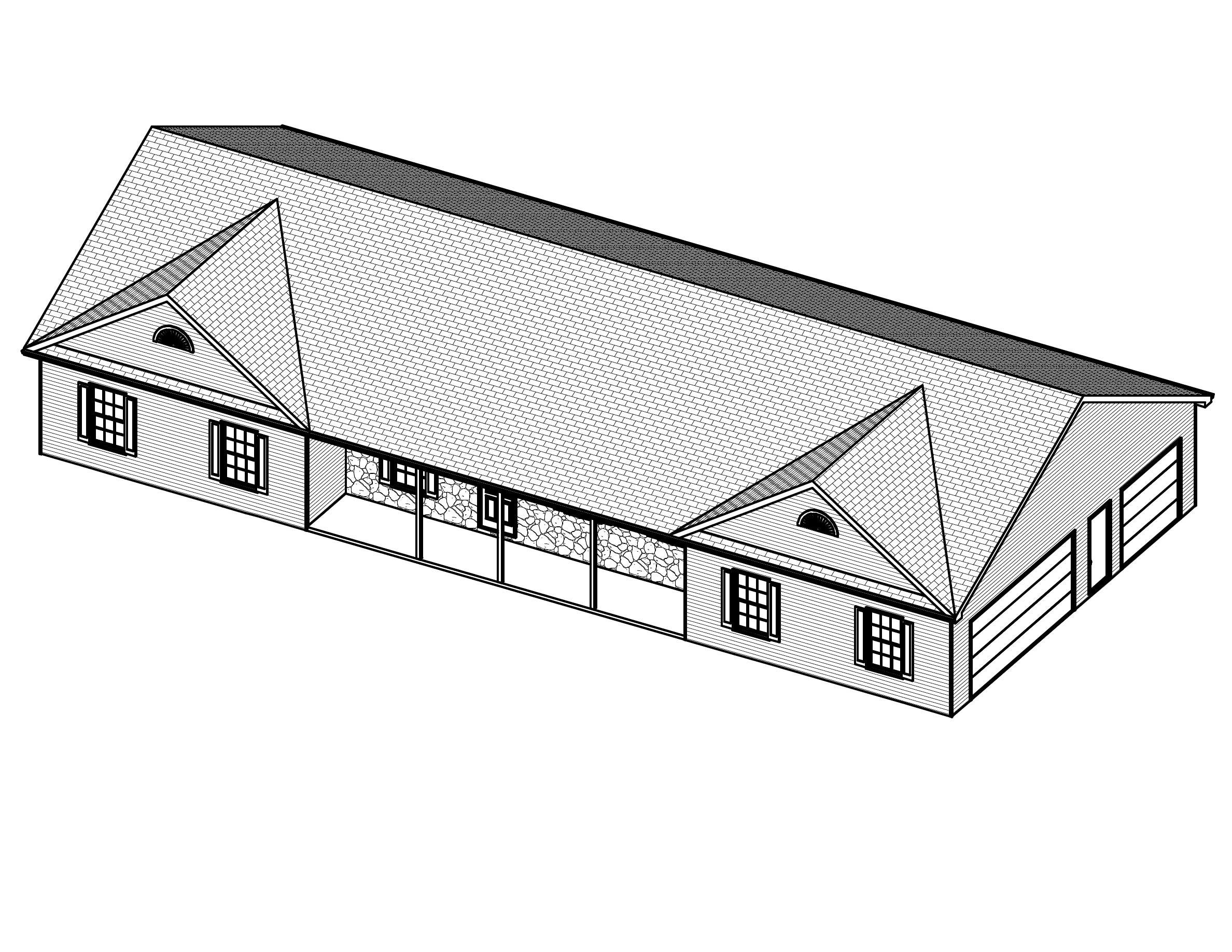 3D Floor Plan of this 4-Bedroom, 2016 Sq Ft Plan - 148-1052