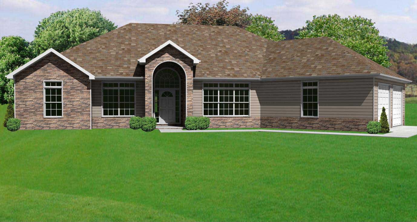 Front elevation of European home (ThePlanCollection: House Plan #148-1053)