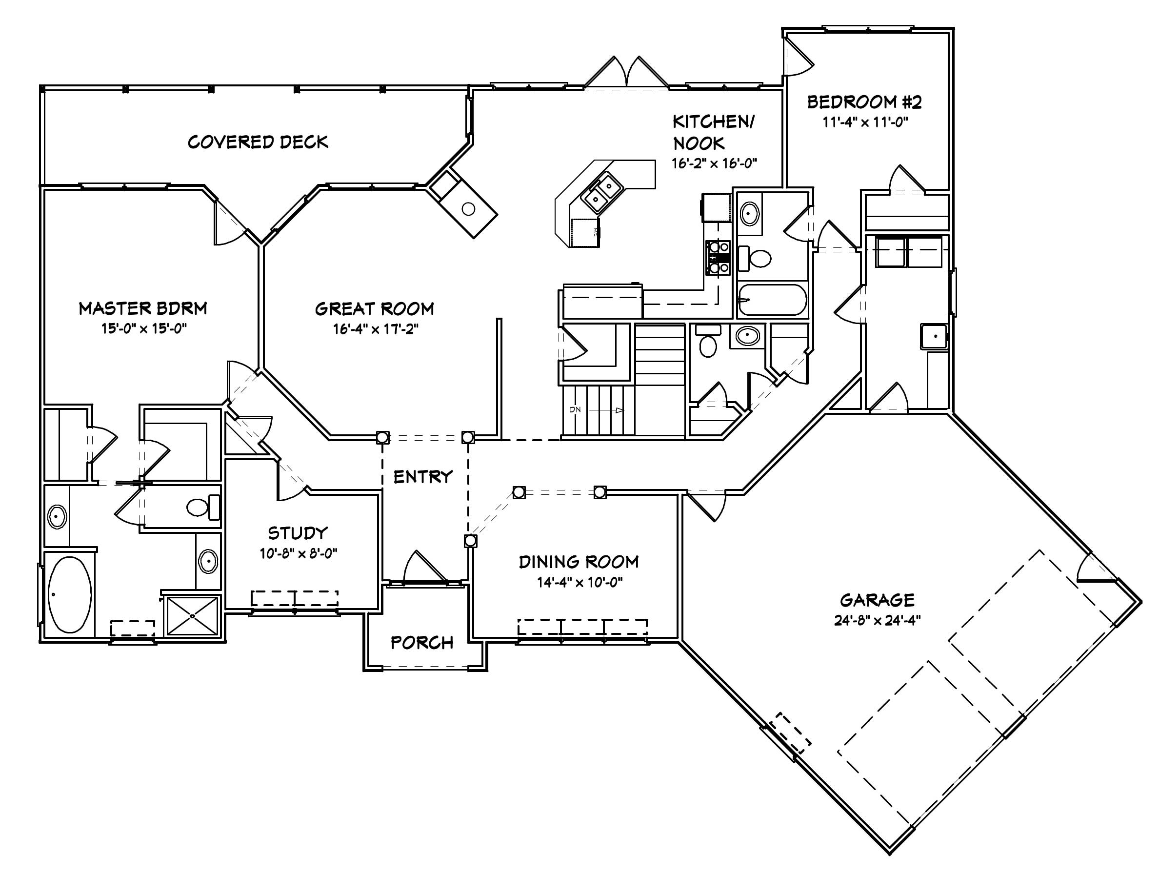 Floor Plan First Story of European Plan #148-1053