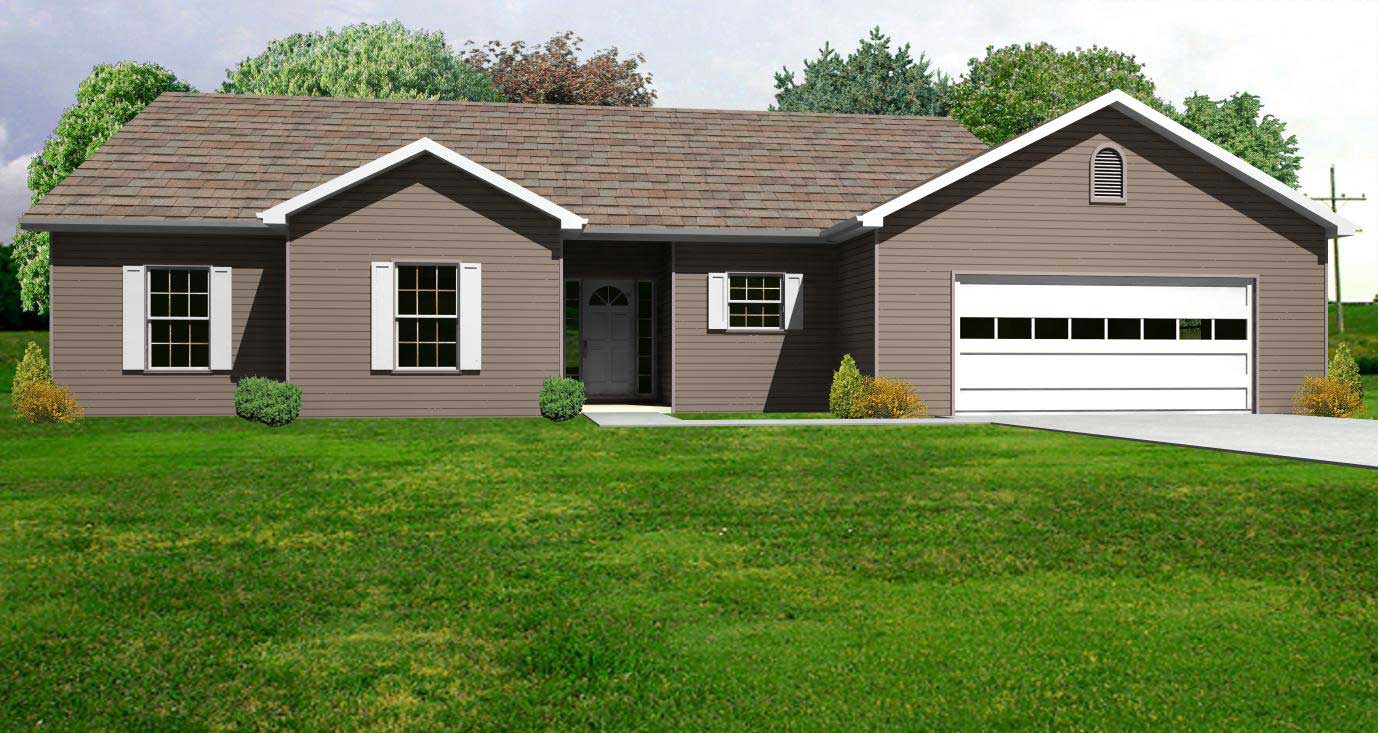 This is the computer rendering of these Traditional Ranch Homeplans
