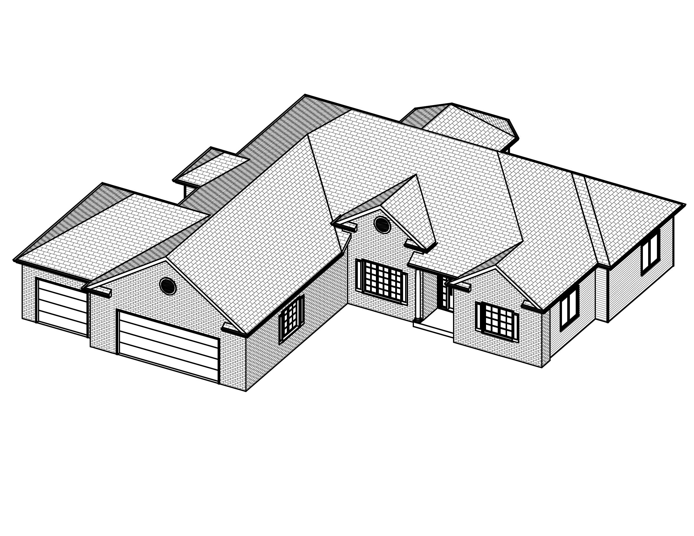 3D Floor Plan of this 3-Bedroom, 1968 Sq Ft Plan - 148-1057