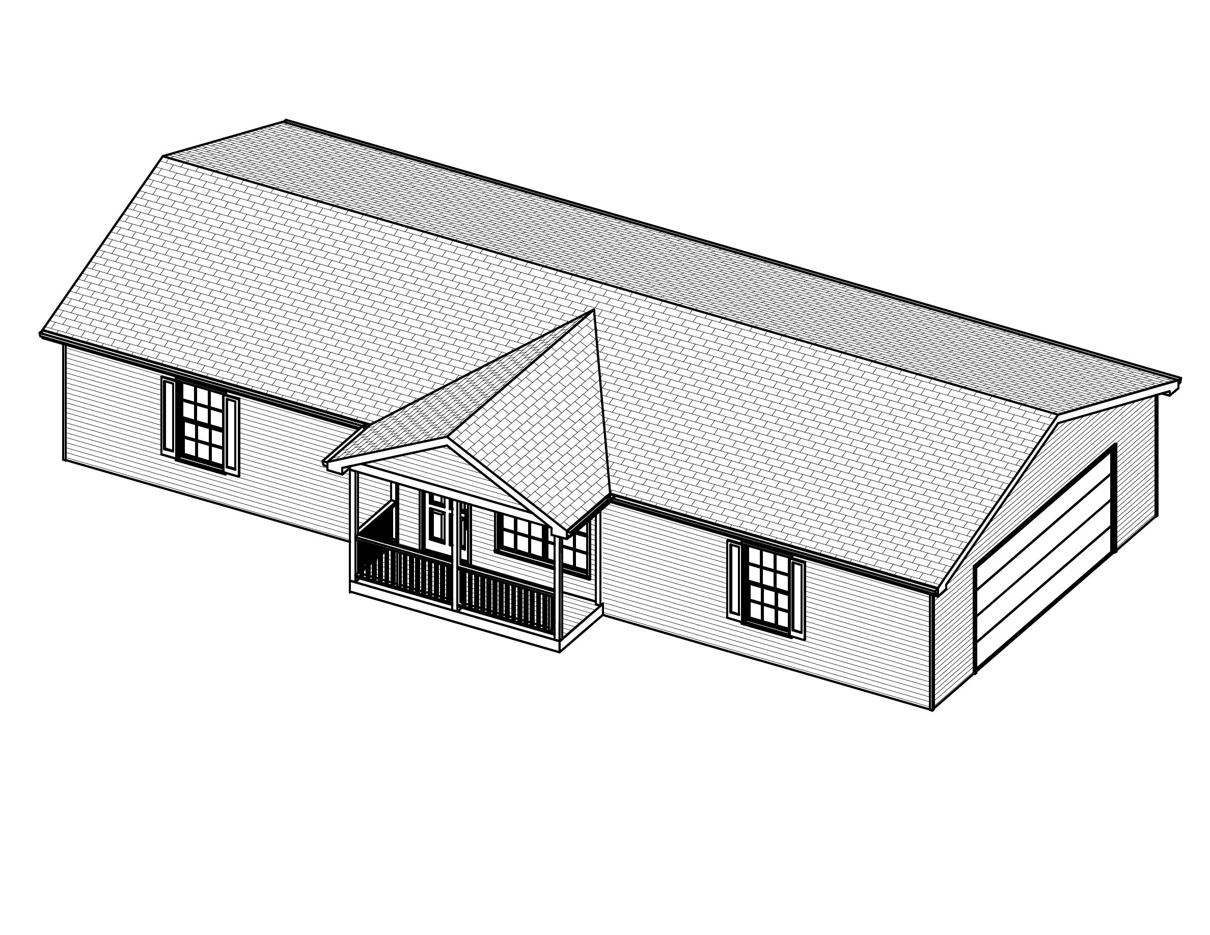 3D Floor Plan of this 3-Bedroom, 936 Sq Ft Plan - 148-1058
