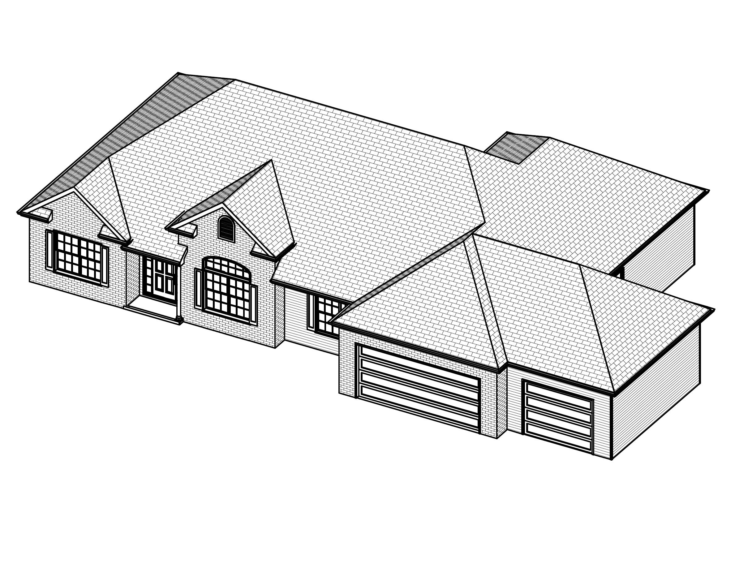 3D Floor Plan of this 3-Bedroom, 1724 Sq Ft Plan - 148-1063
