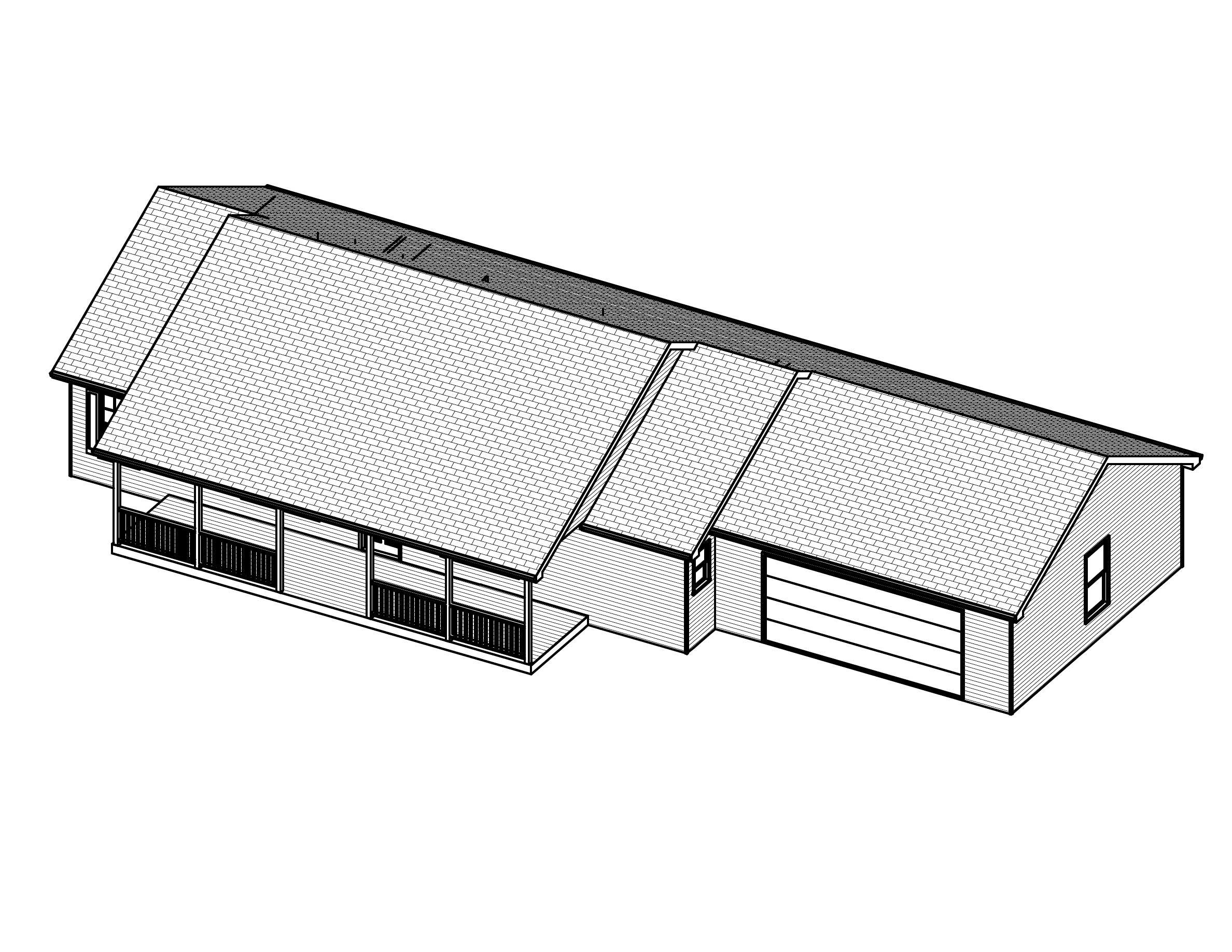 3D Floor Plan of this 3-Bedroom, 1400 Sq Ft Plan - 148-1064