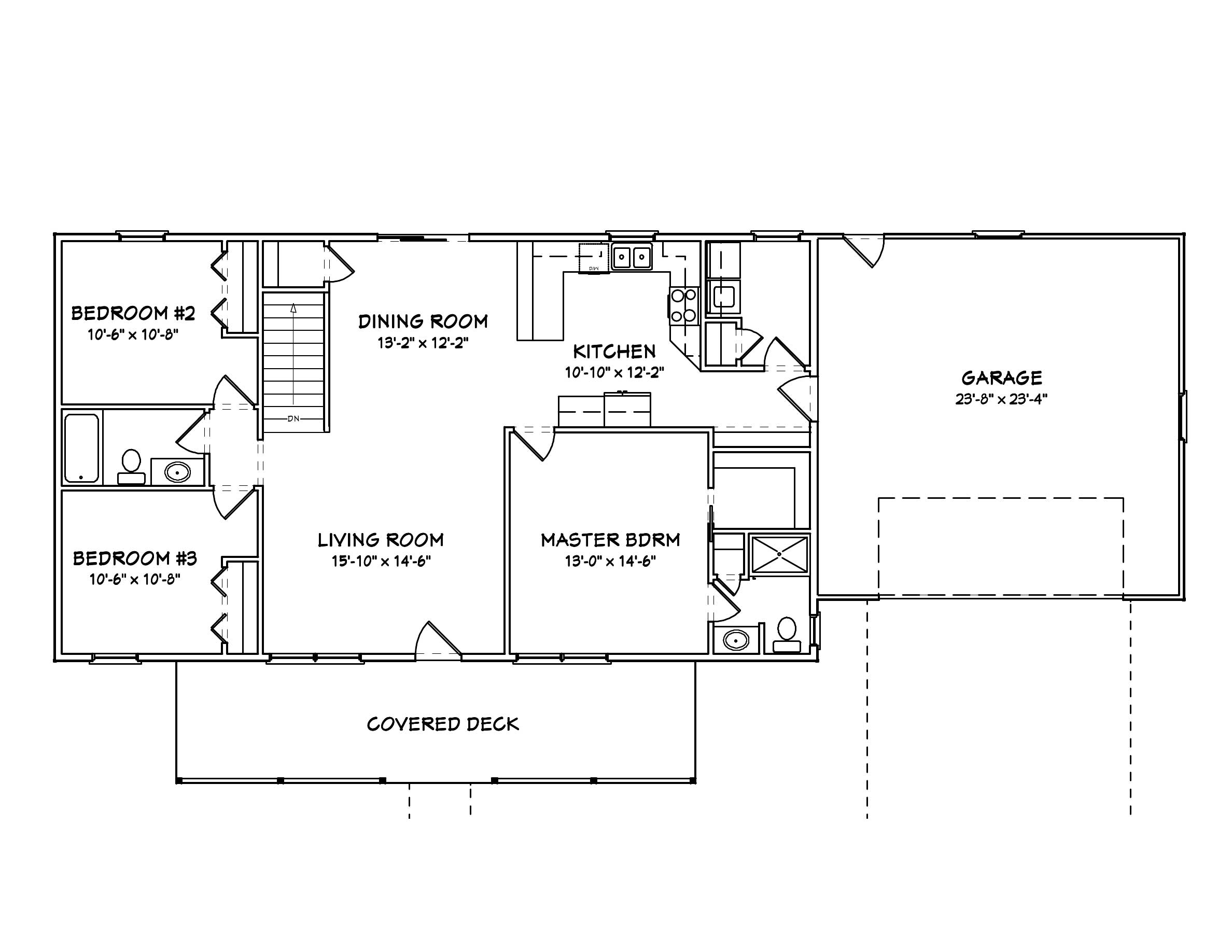 Floor Plan First Story of Country Plan #148-1064