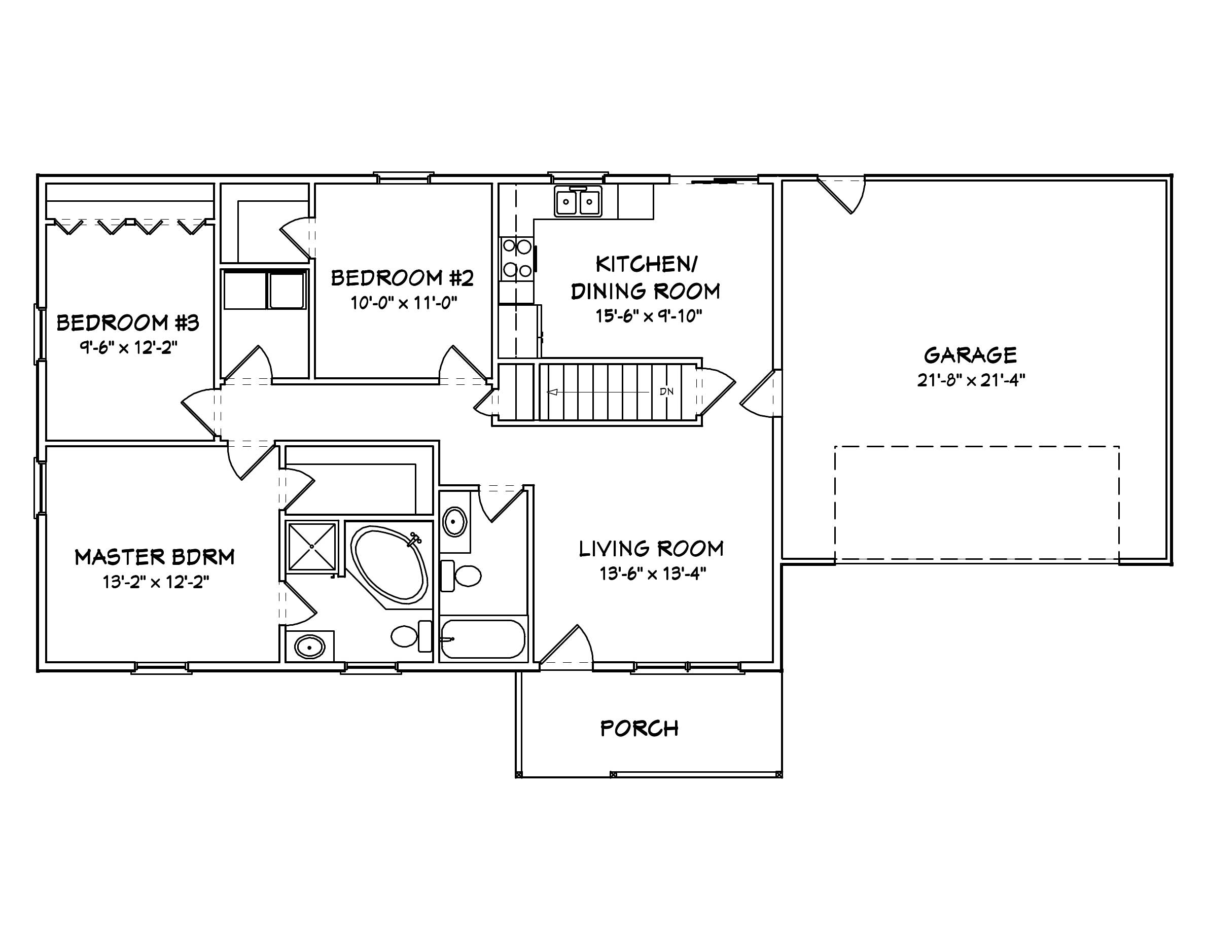 Floor Plan First Story of Country Plan #148-1067