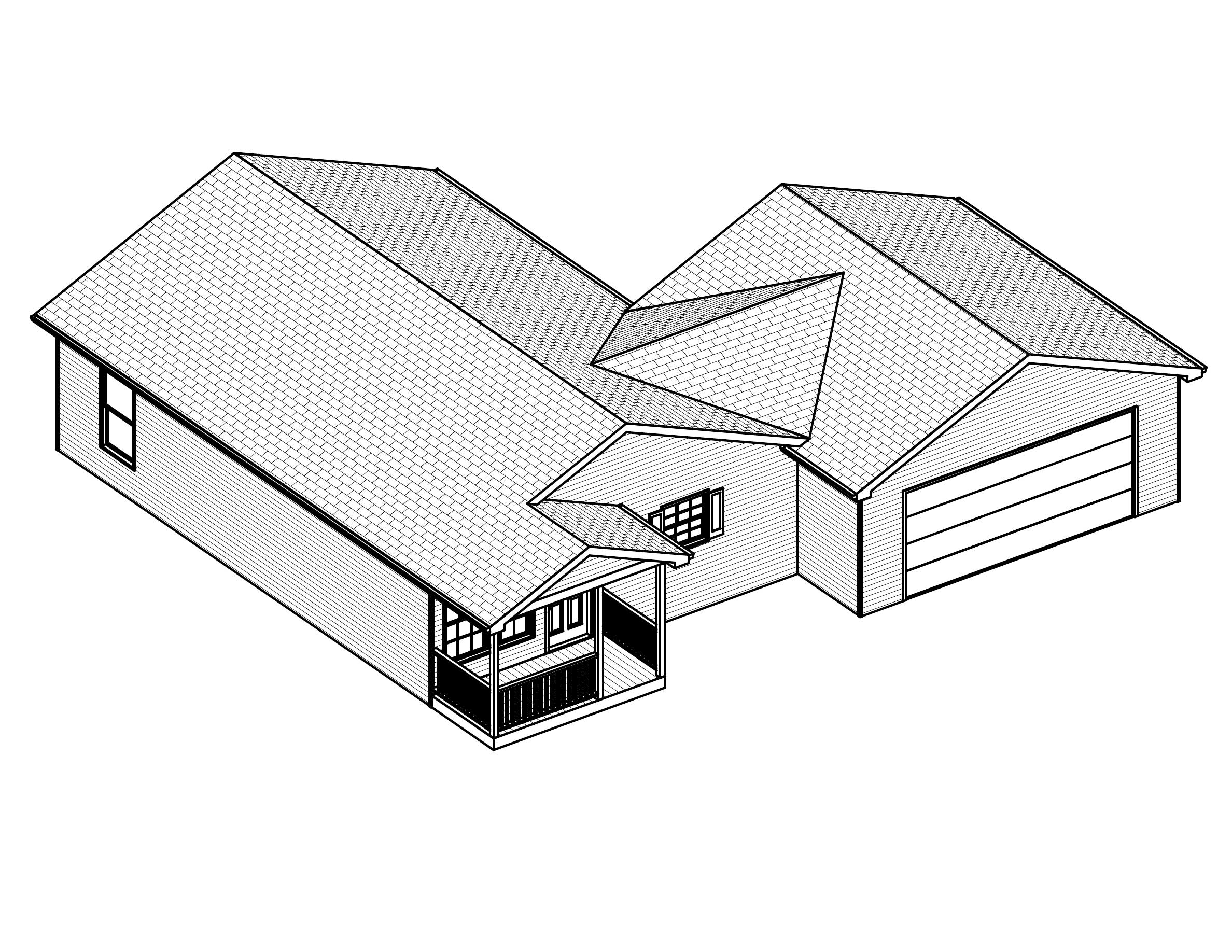 3D Floor Plan of this 3-Bedroom, 936 Sq Ft Plan - 148-1068