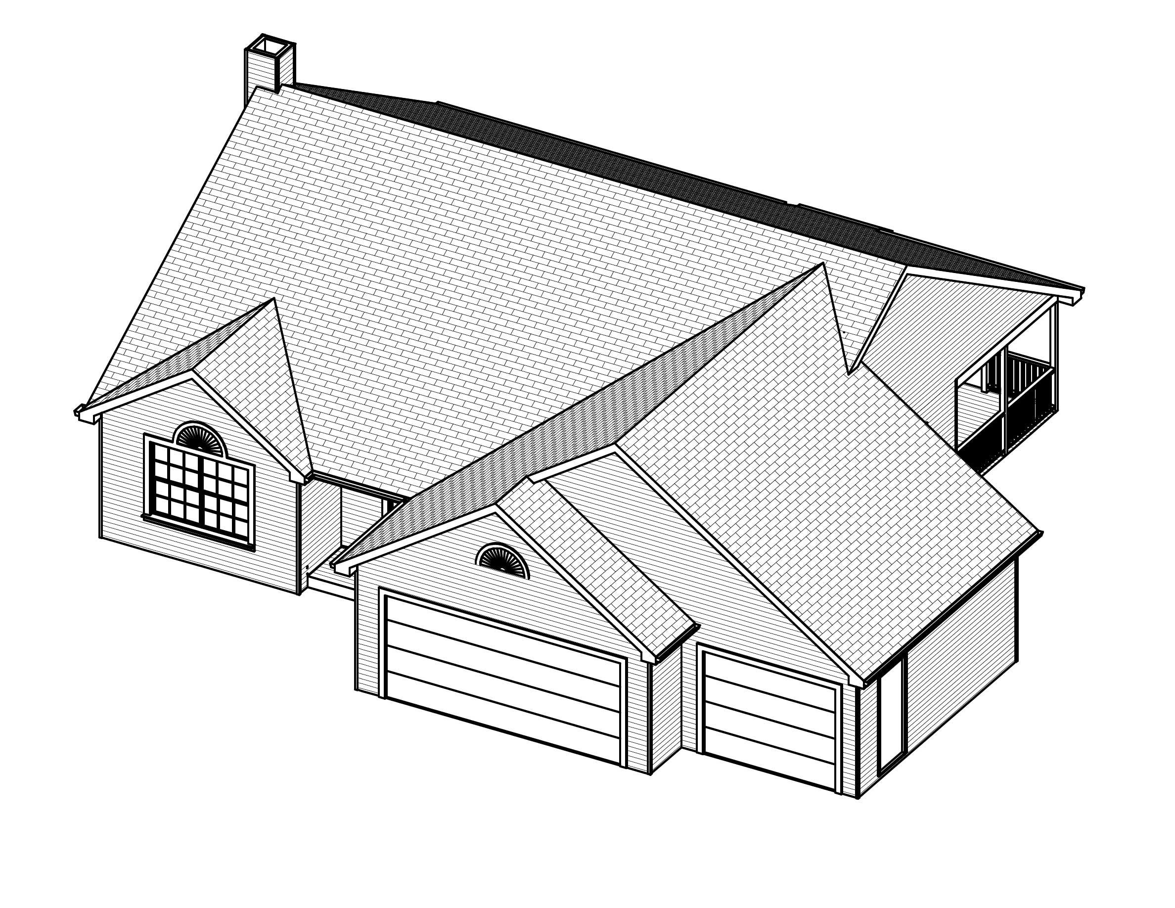 3D Floor Plan of this 3-Bedroom, 1264 Sq Ft Plan - 148-1071