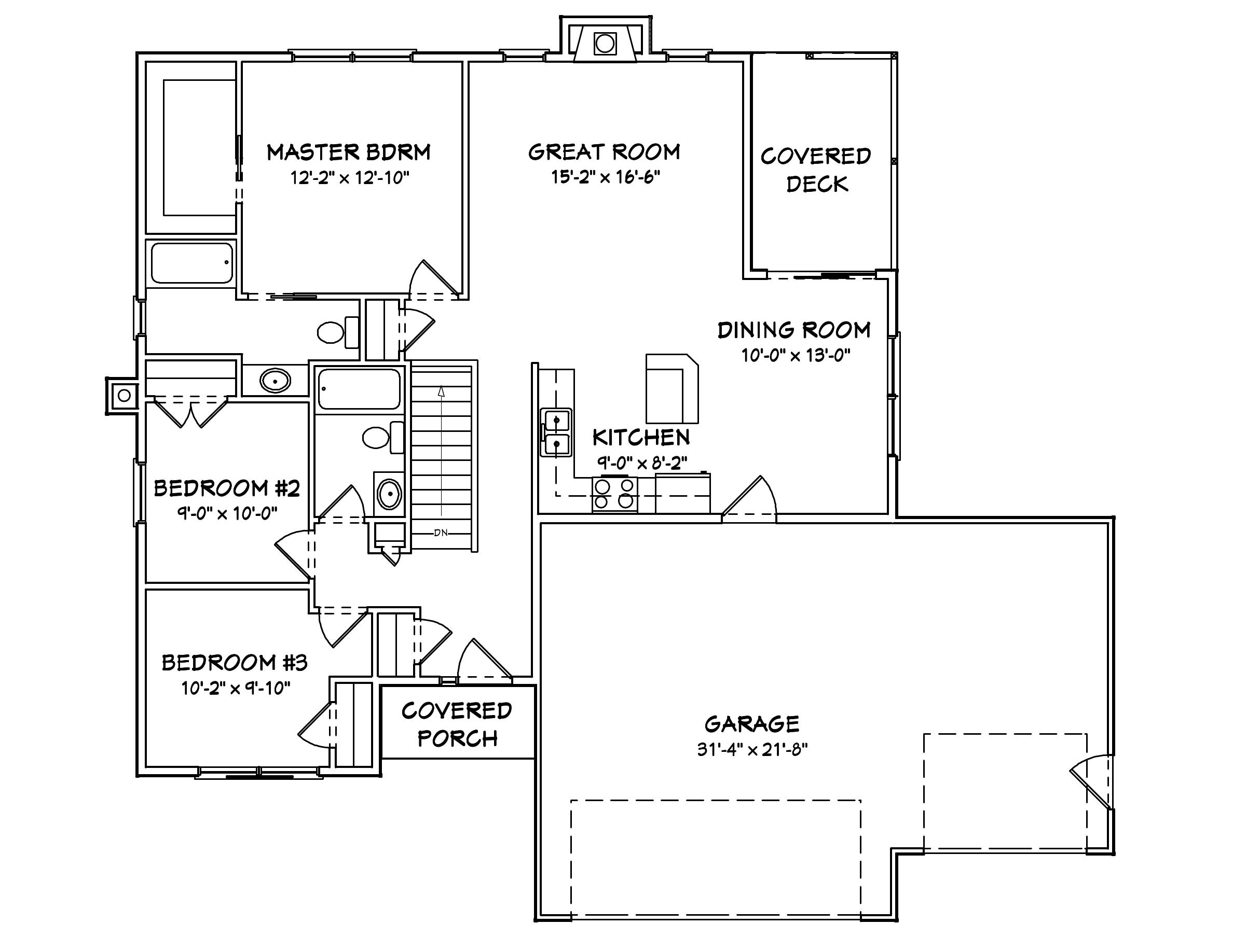 Floor Plan First Story of Country Plan #148-1071