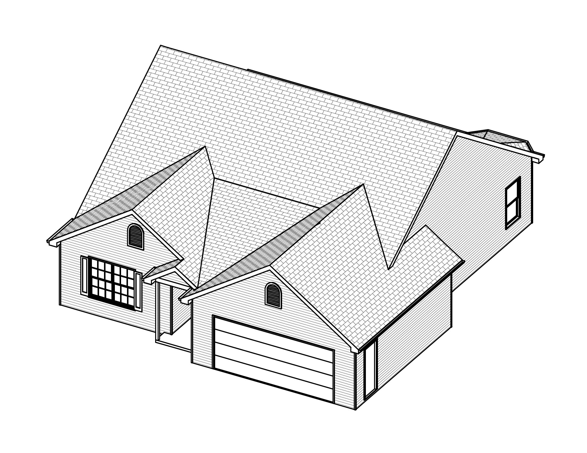 3D Floor Plan of this 3-Bedroom, 1332 Sq Ft Plan - 148-1074