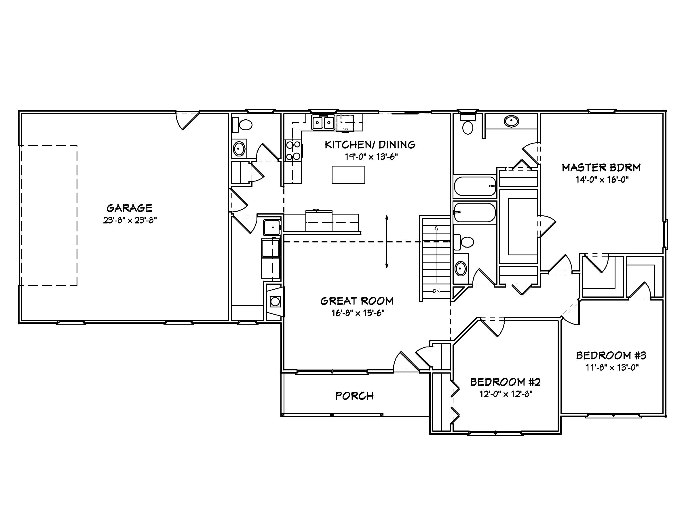 Floor Plan First Story of Country Plan #148-1076