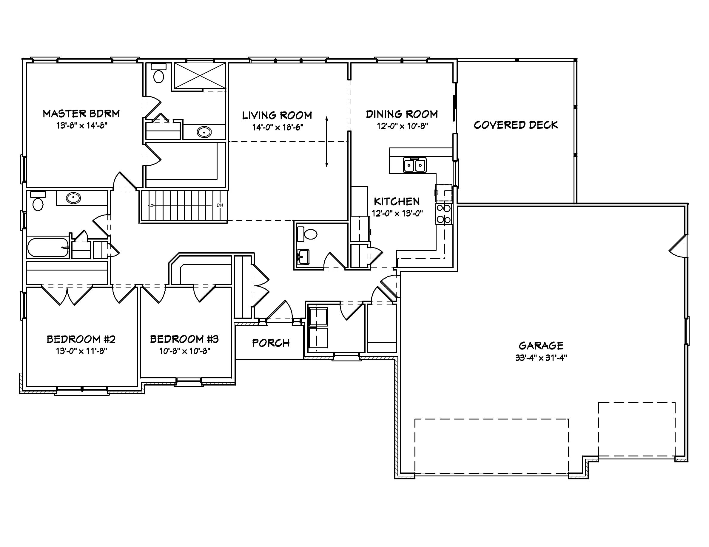 Floor Plan First Story of Country Plan #148-1077
