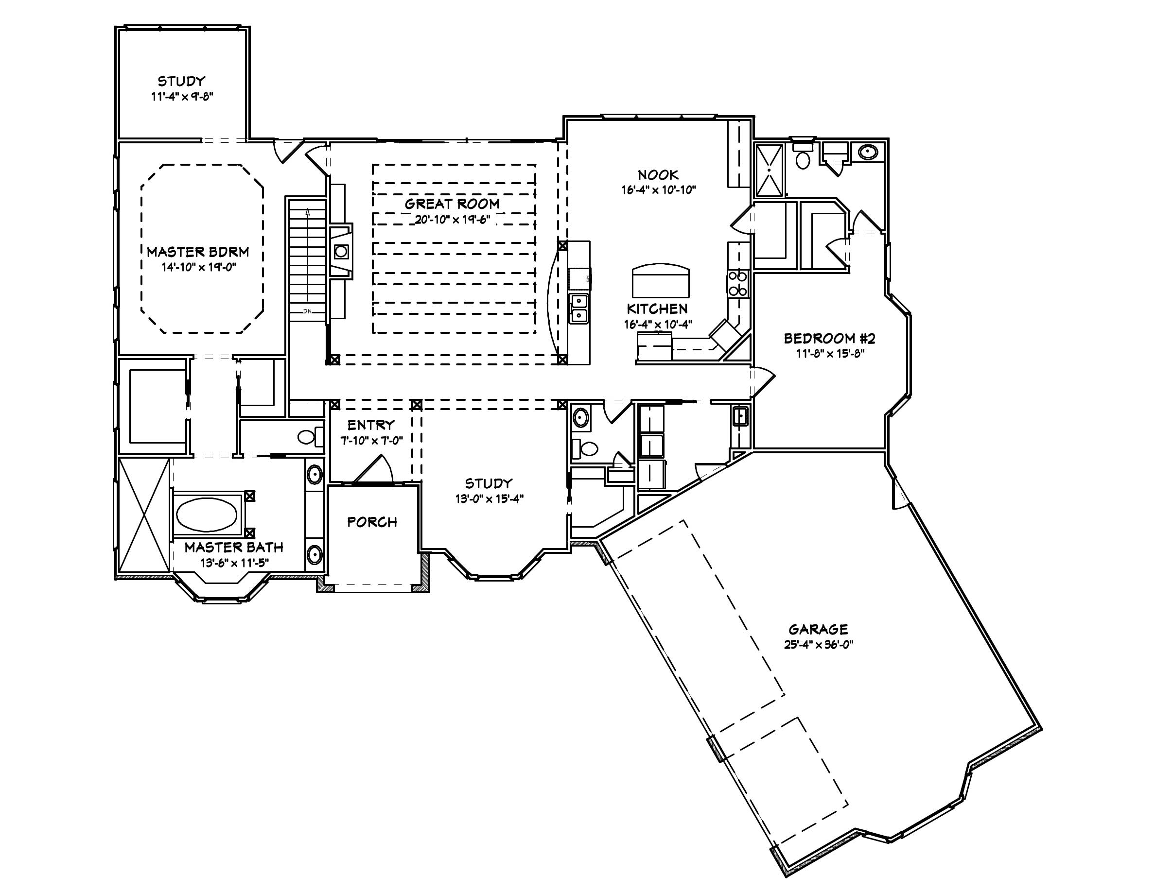 Floor Plan First Story of Country Plan #148-1079