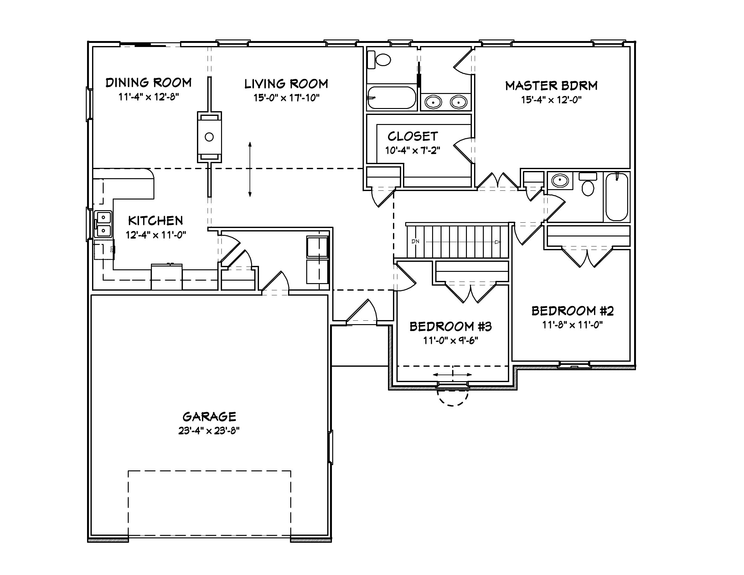 Floor Plan First Story of Country Plan #148-1080