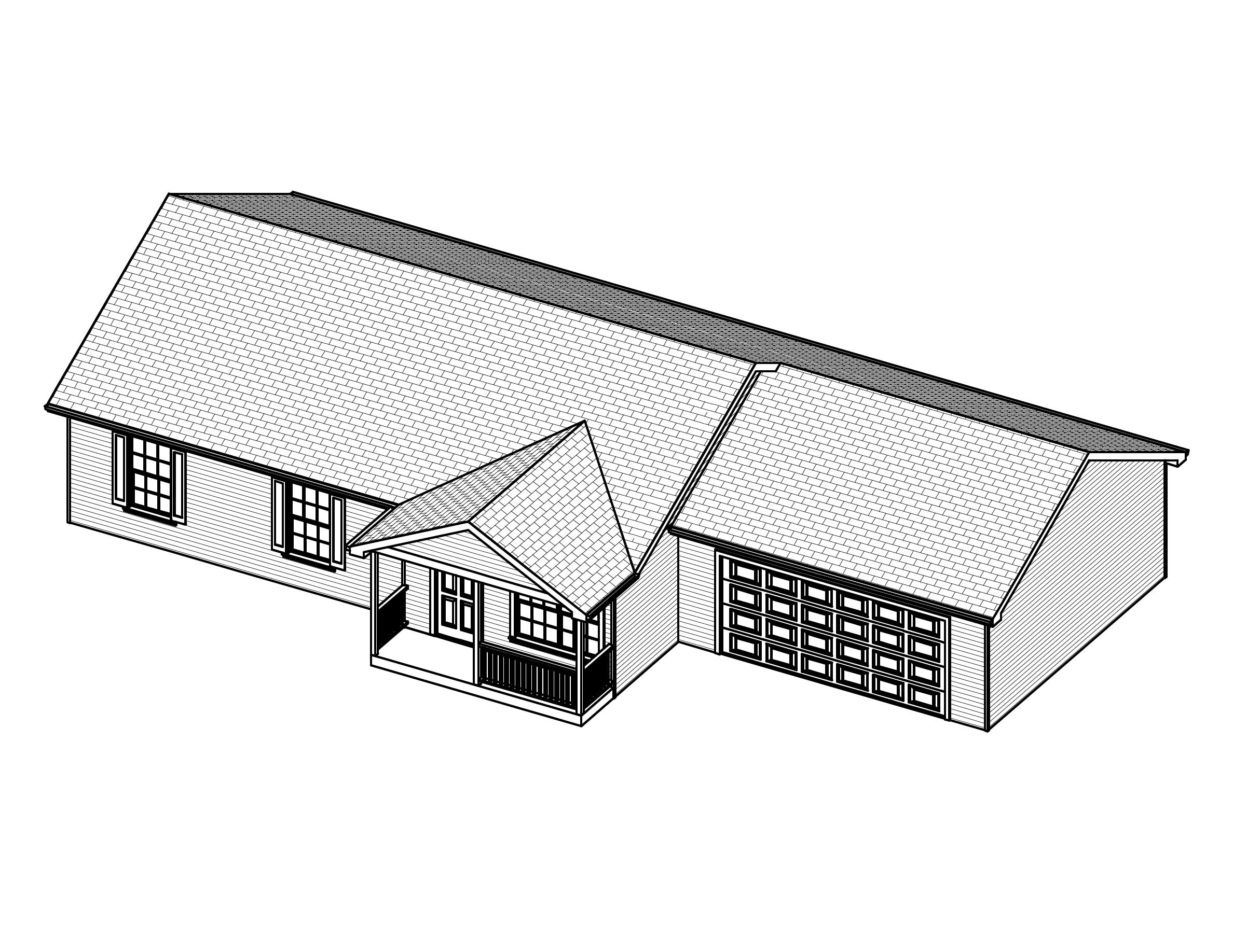 3D Floor Plan of this 3-Bedroom, 1150 Sq Ft Plan - 148-1082