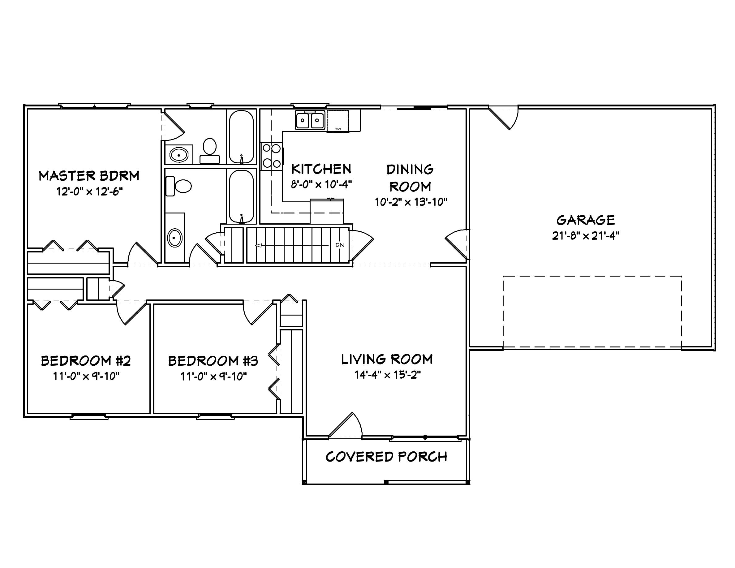 Floor Plan First Story of Country Plan #148-1082