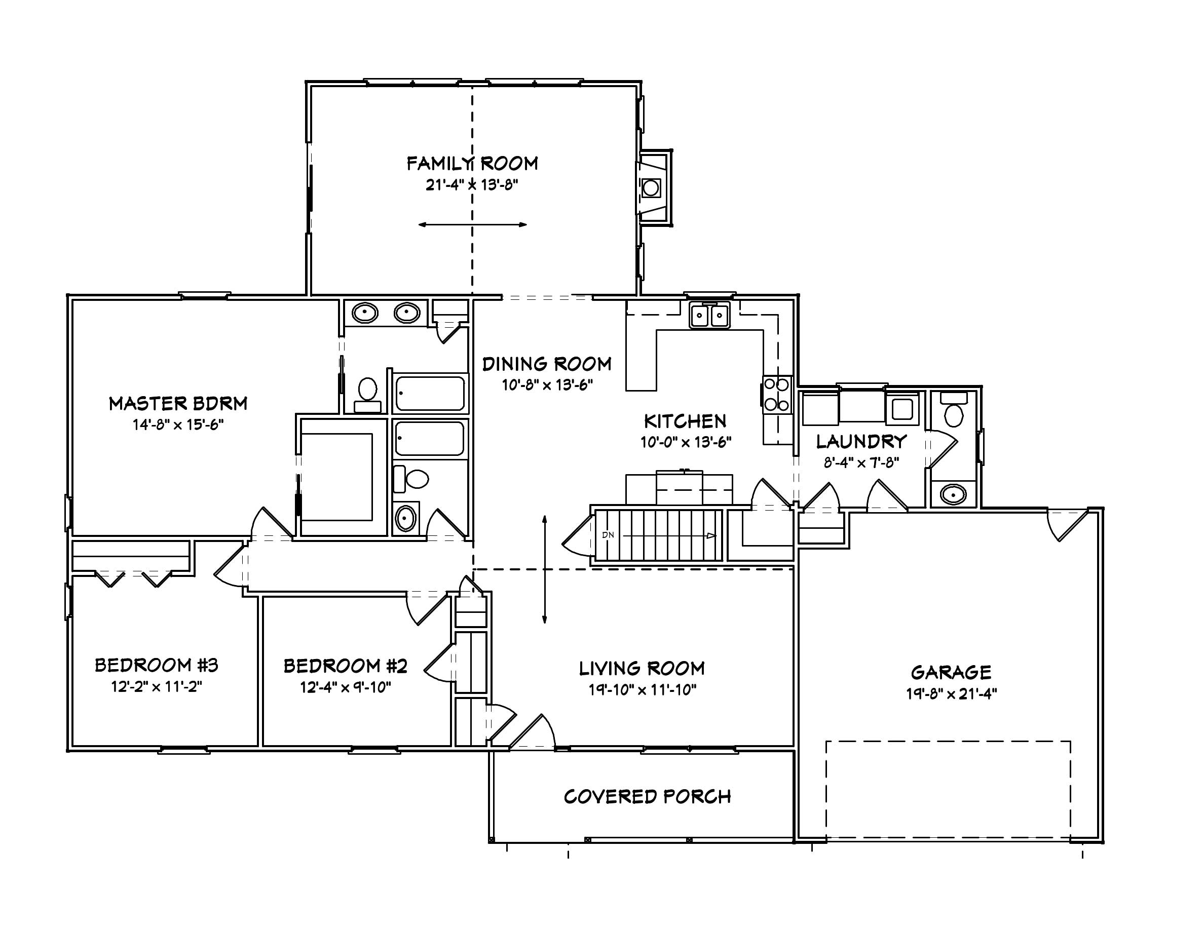 Floor Plan First Story of Country Plan #148-1083