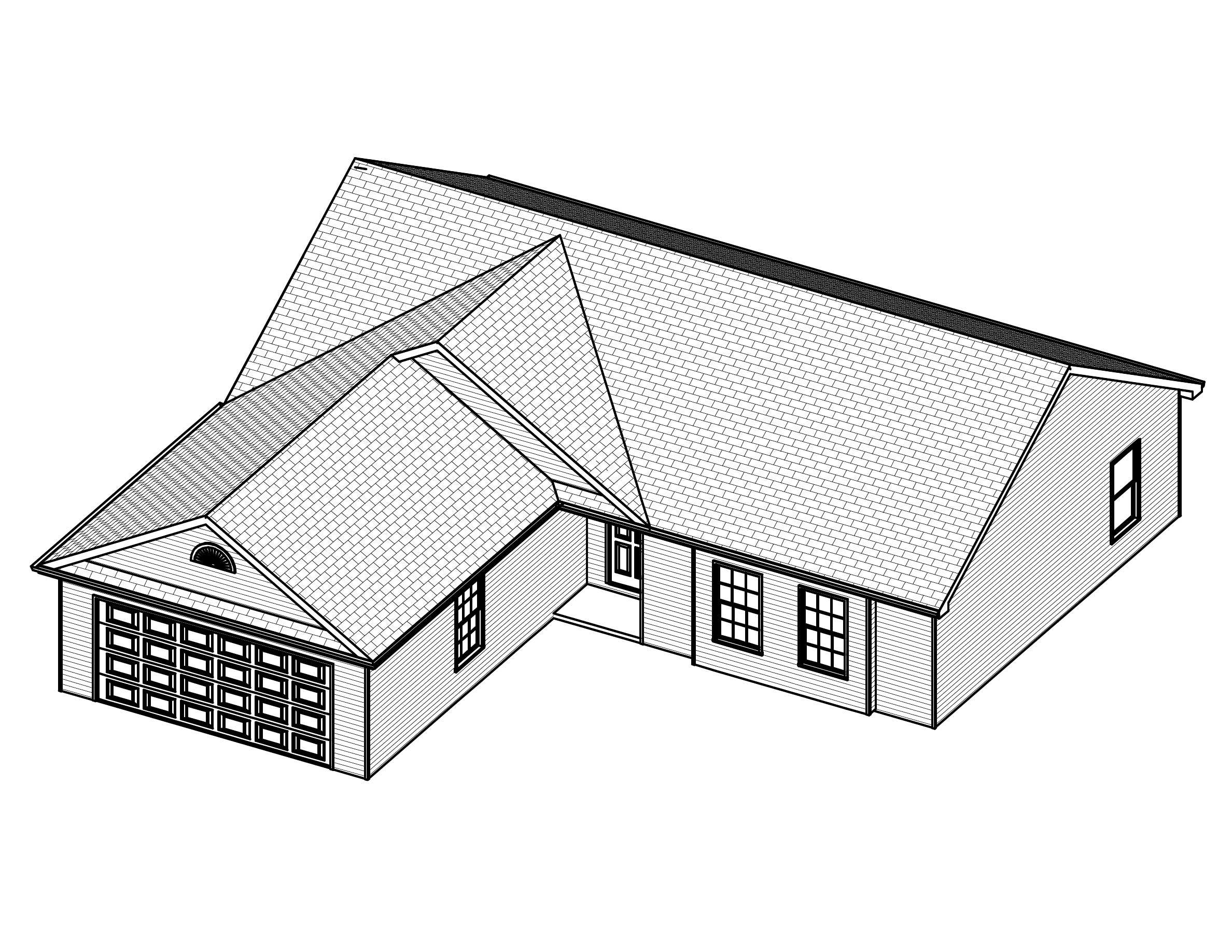 3D Floor Plan of this 3-Bedroom, 1216 Sq Ft Plan - 148-1084