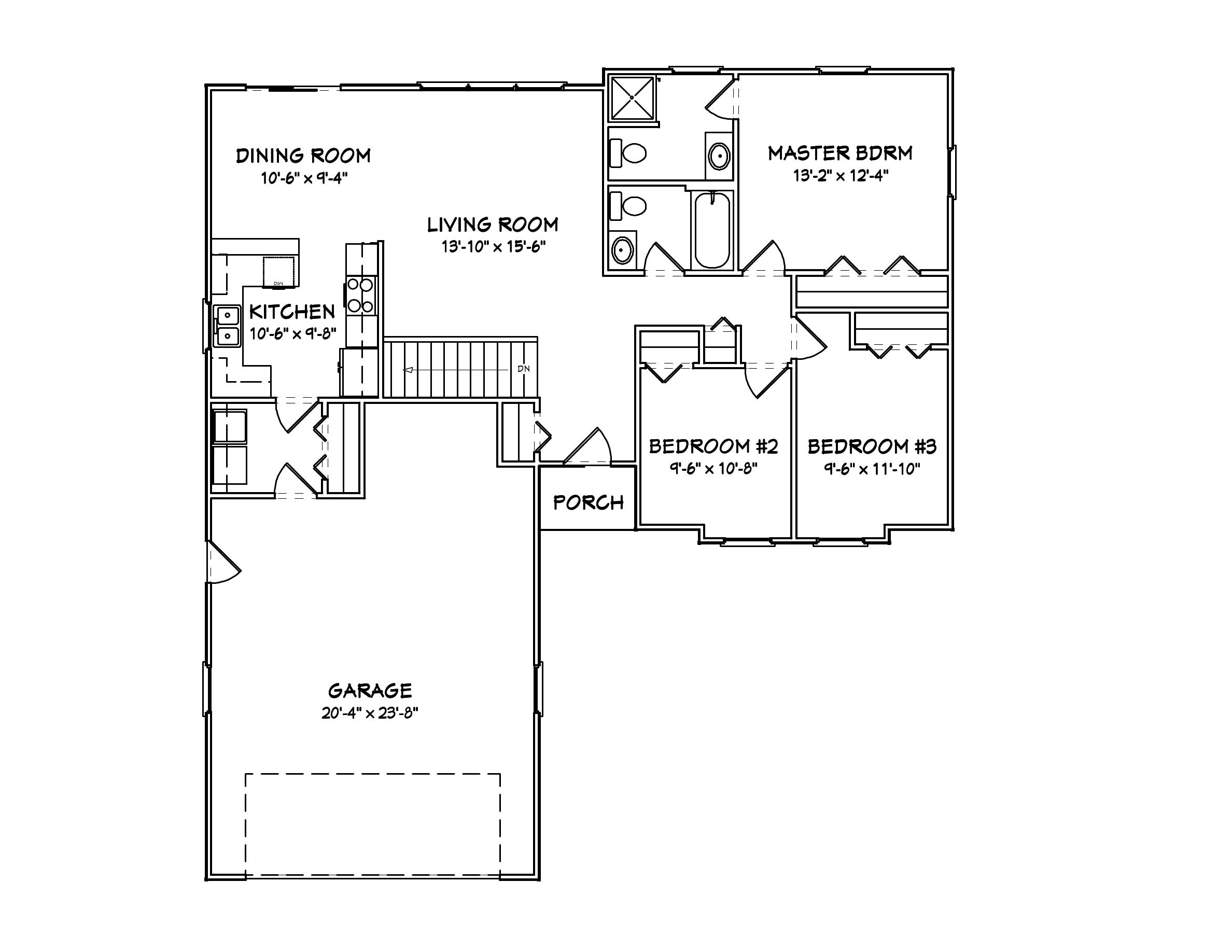 Floor Plan First Story of Country Plan #148-1084