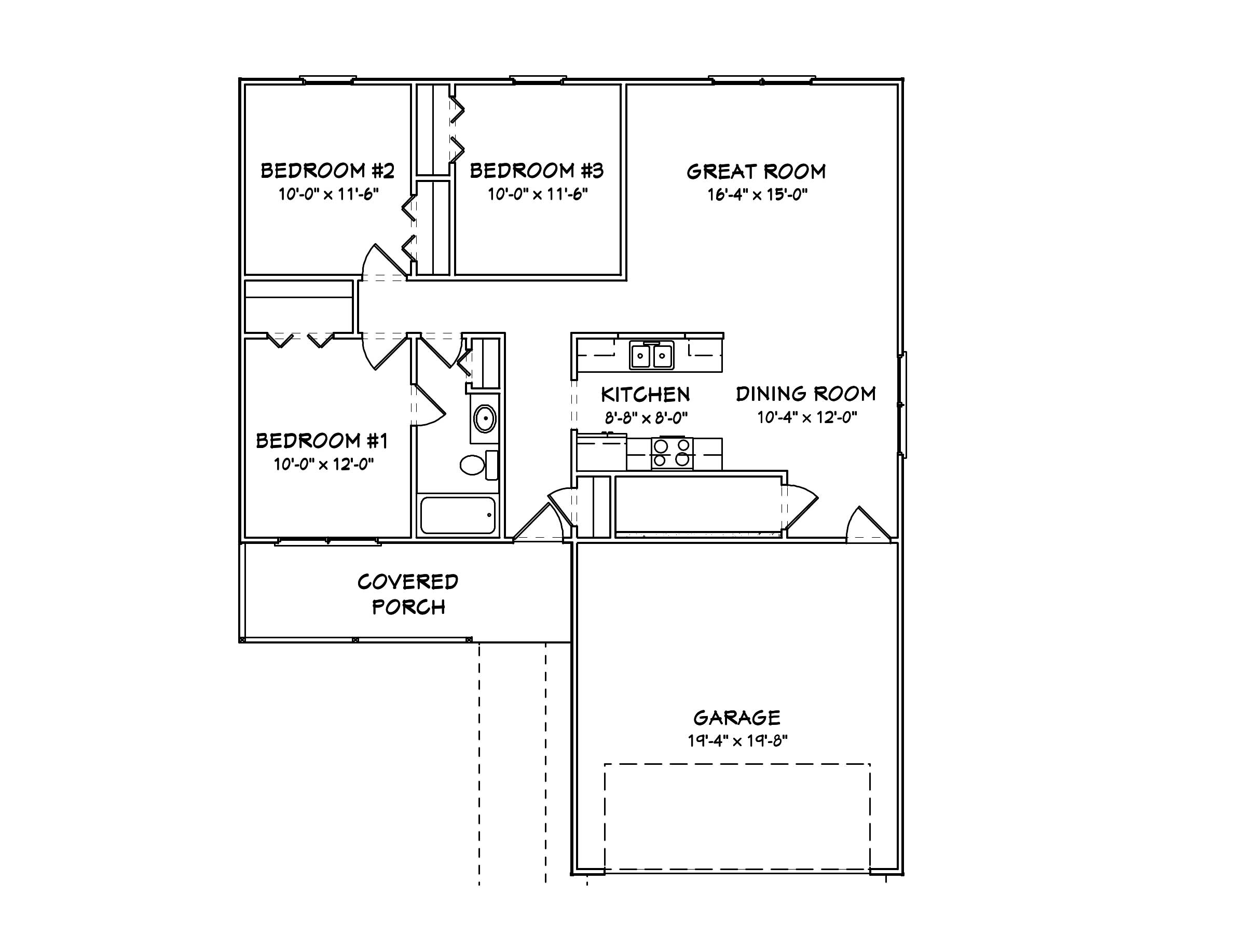 Floor Plan First Story of Country Plan #148-1085
