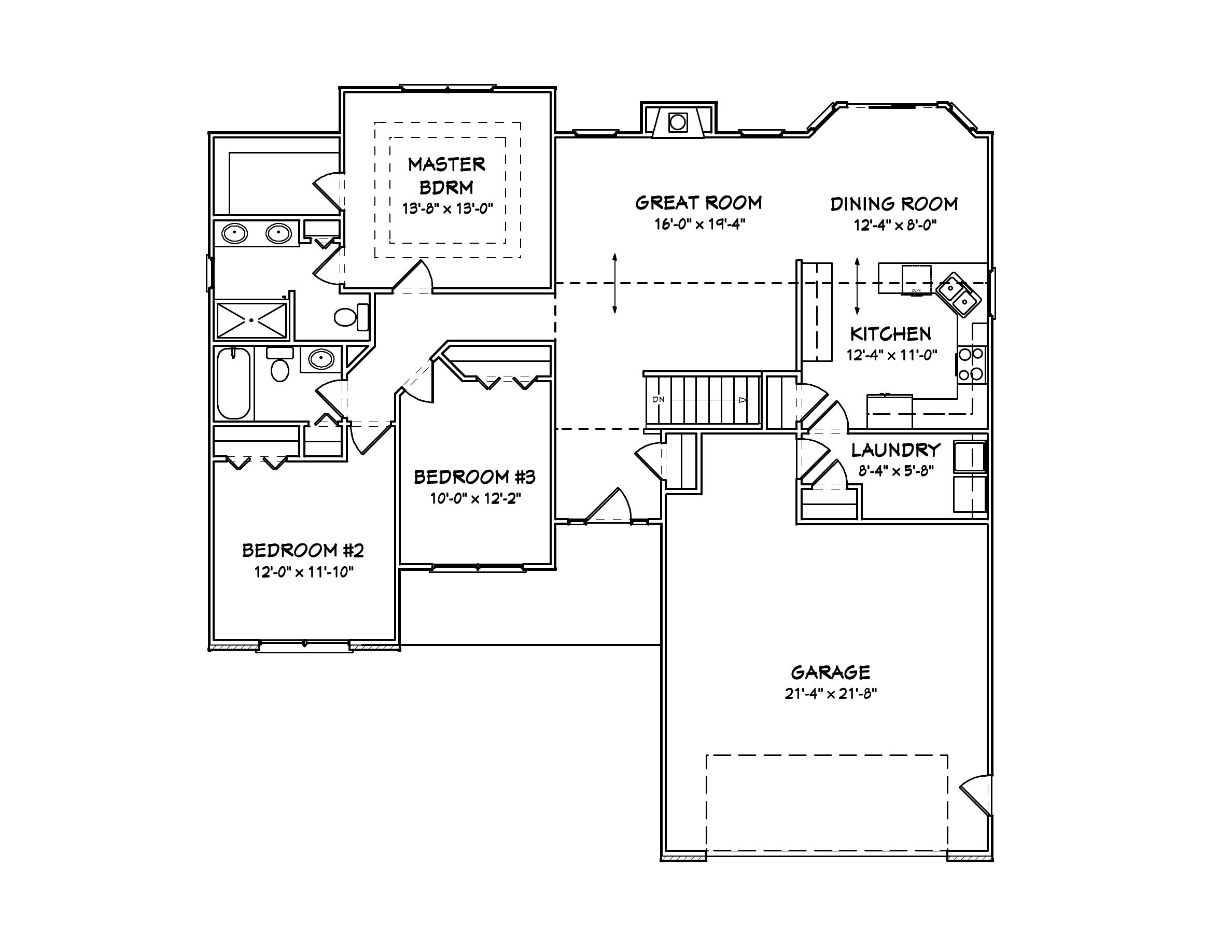 Floor Plan First Story of Country Plan #148-1091