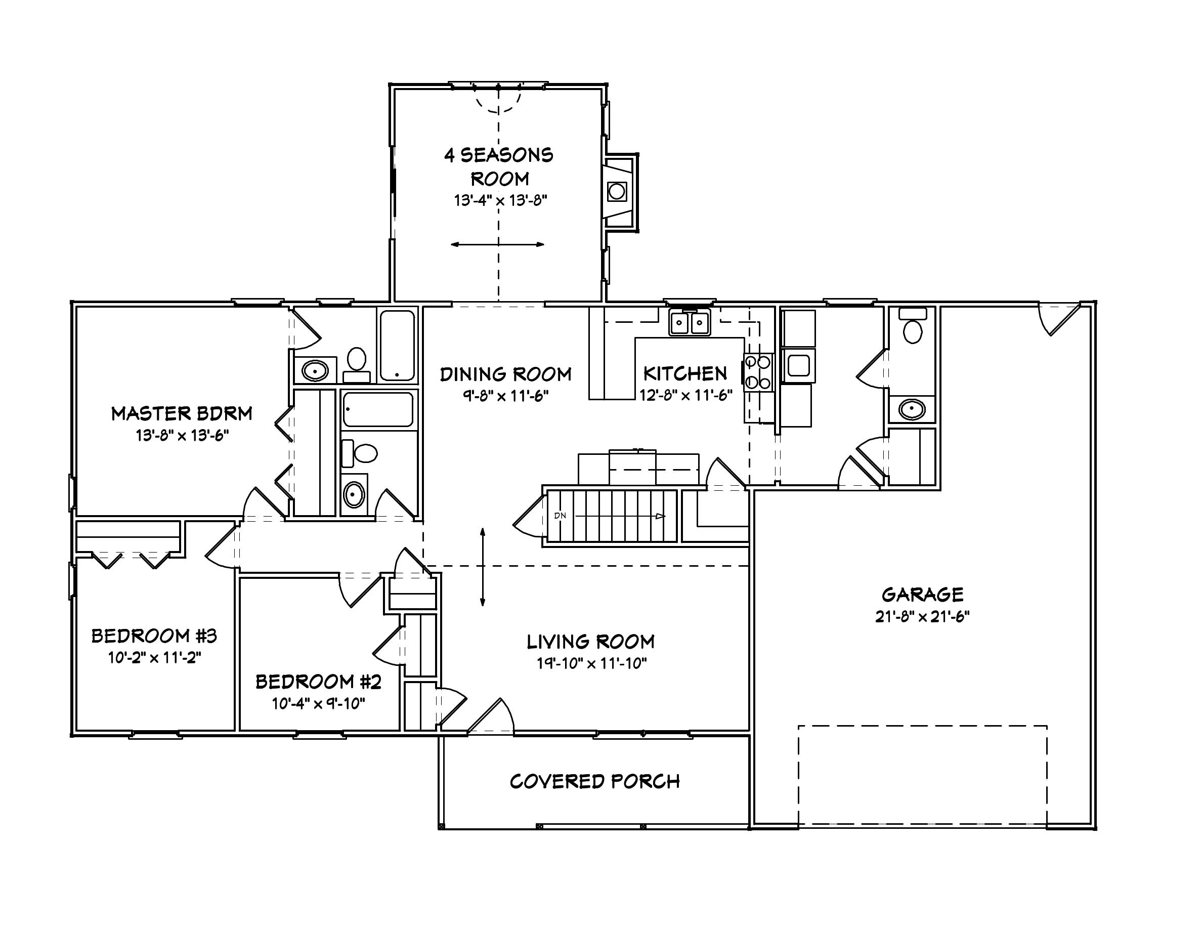 Floor Plan First Story of Country Plan #148-1092