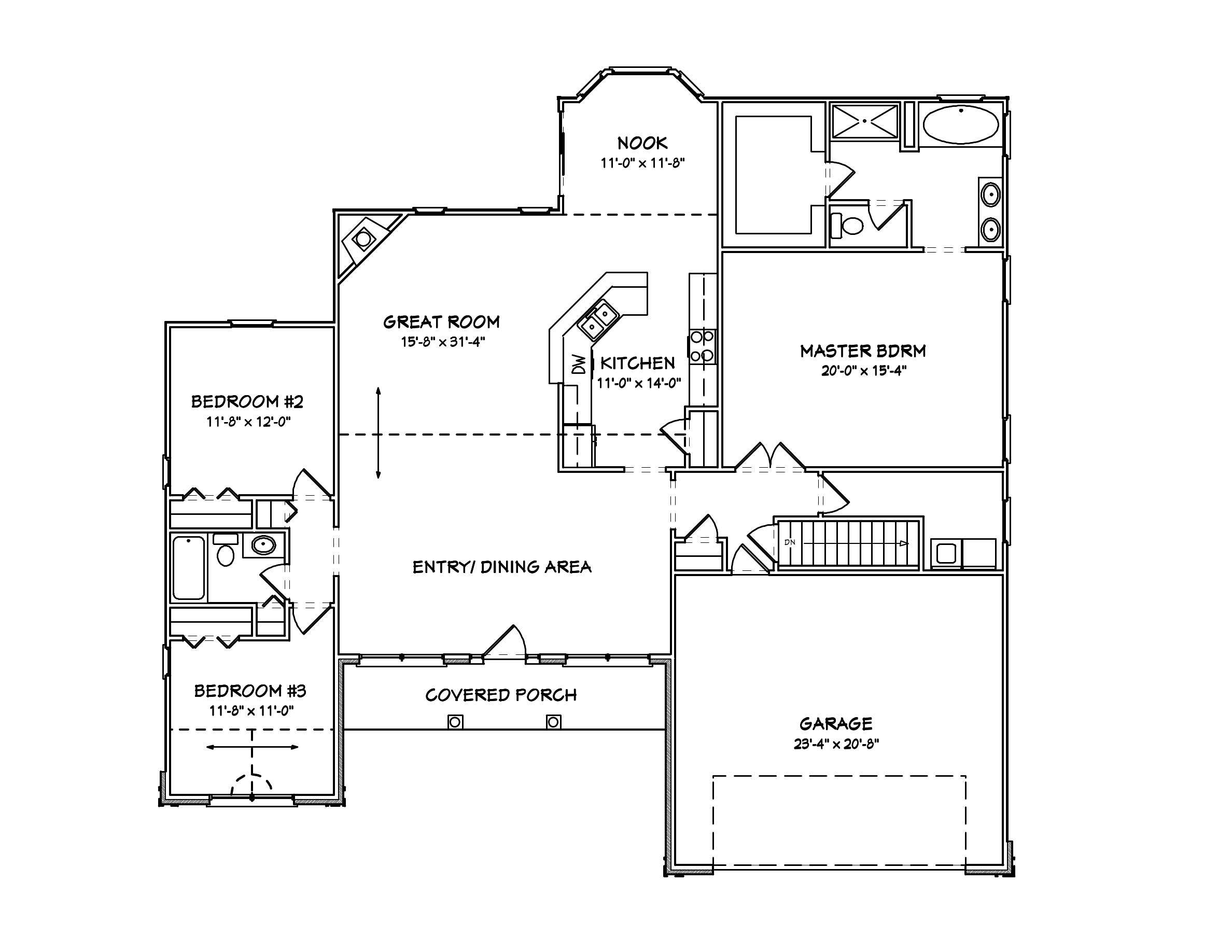 Floor Plan First Story of Country Plan #148-1093