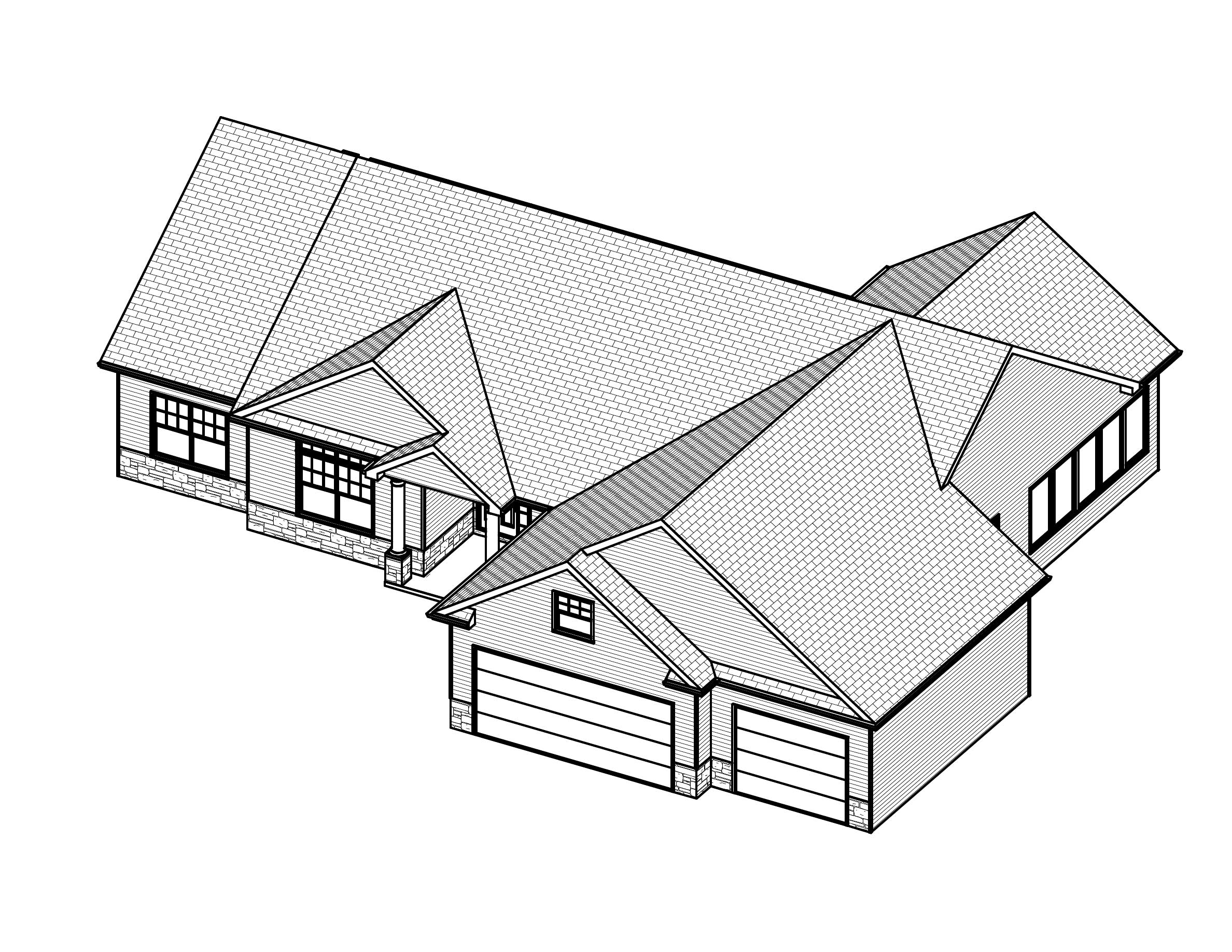 3D Floor Plan of this 3-Bedroom, 1994 Sq Ft Plan - 148-1094