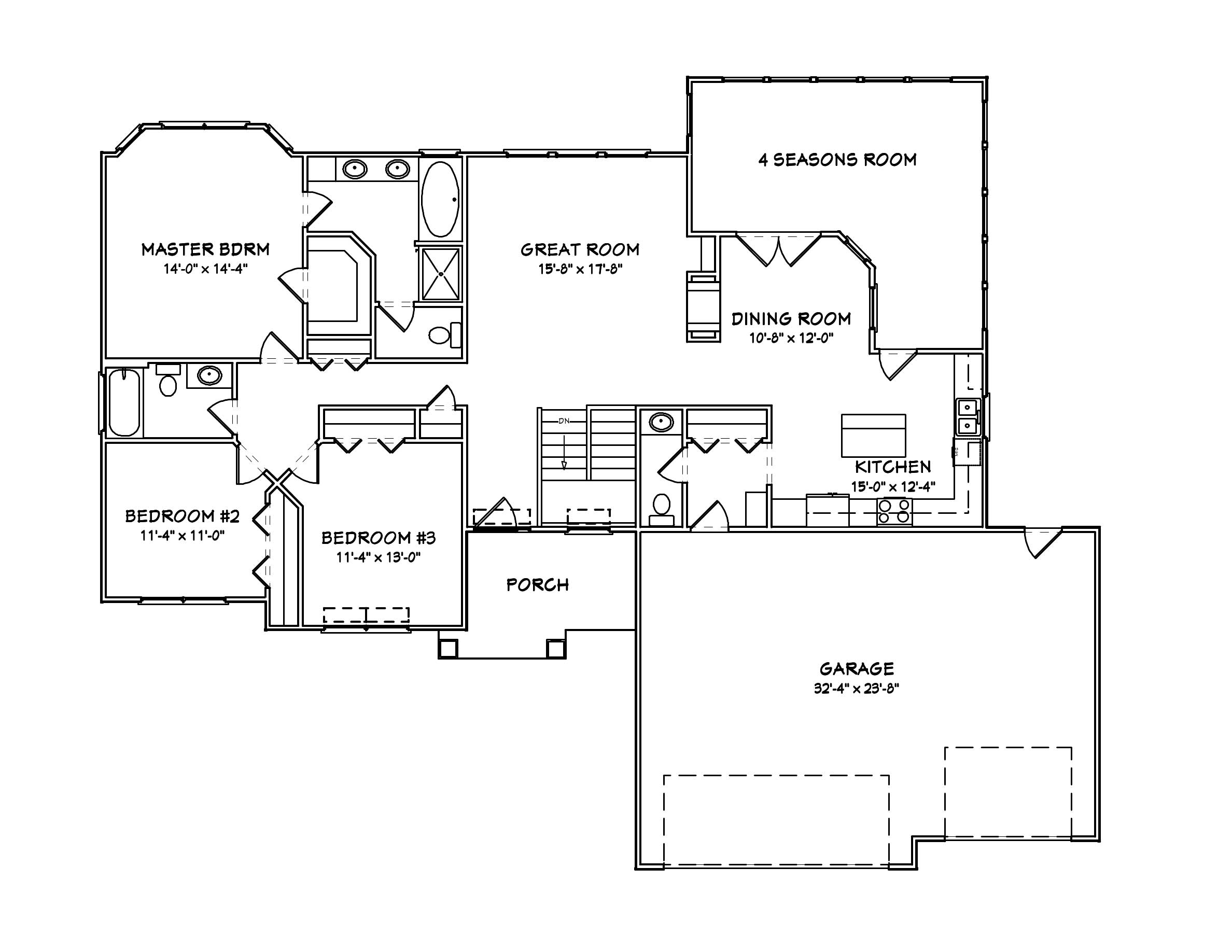 Floor Plan First Story of Country Plan #148-1094