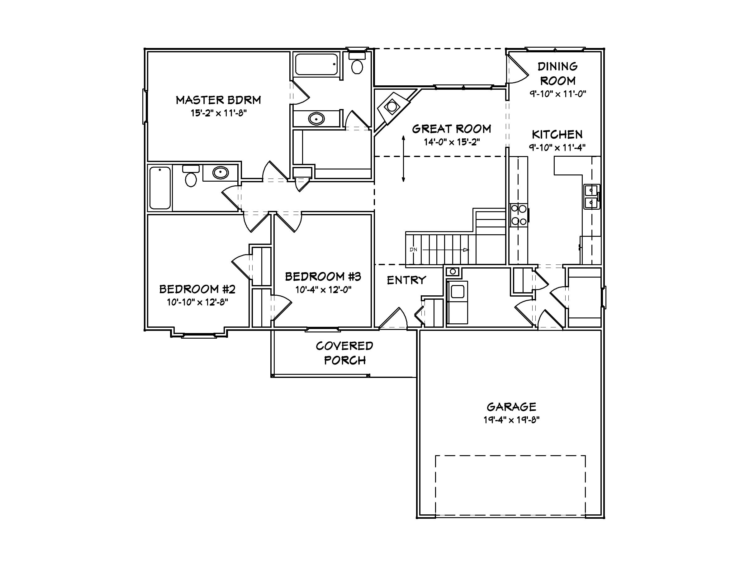 Floor Plan First Story of Country Plan #148-1096