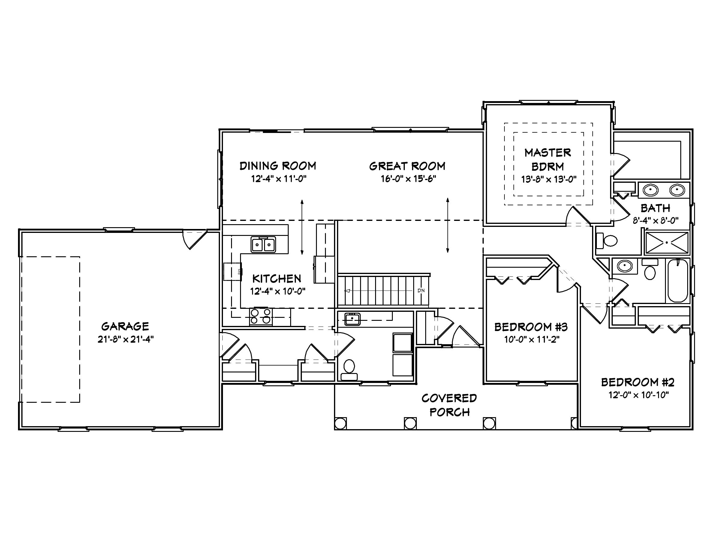 Floor Plan First Story of Country Plan #148-1097