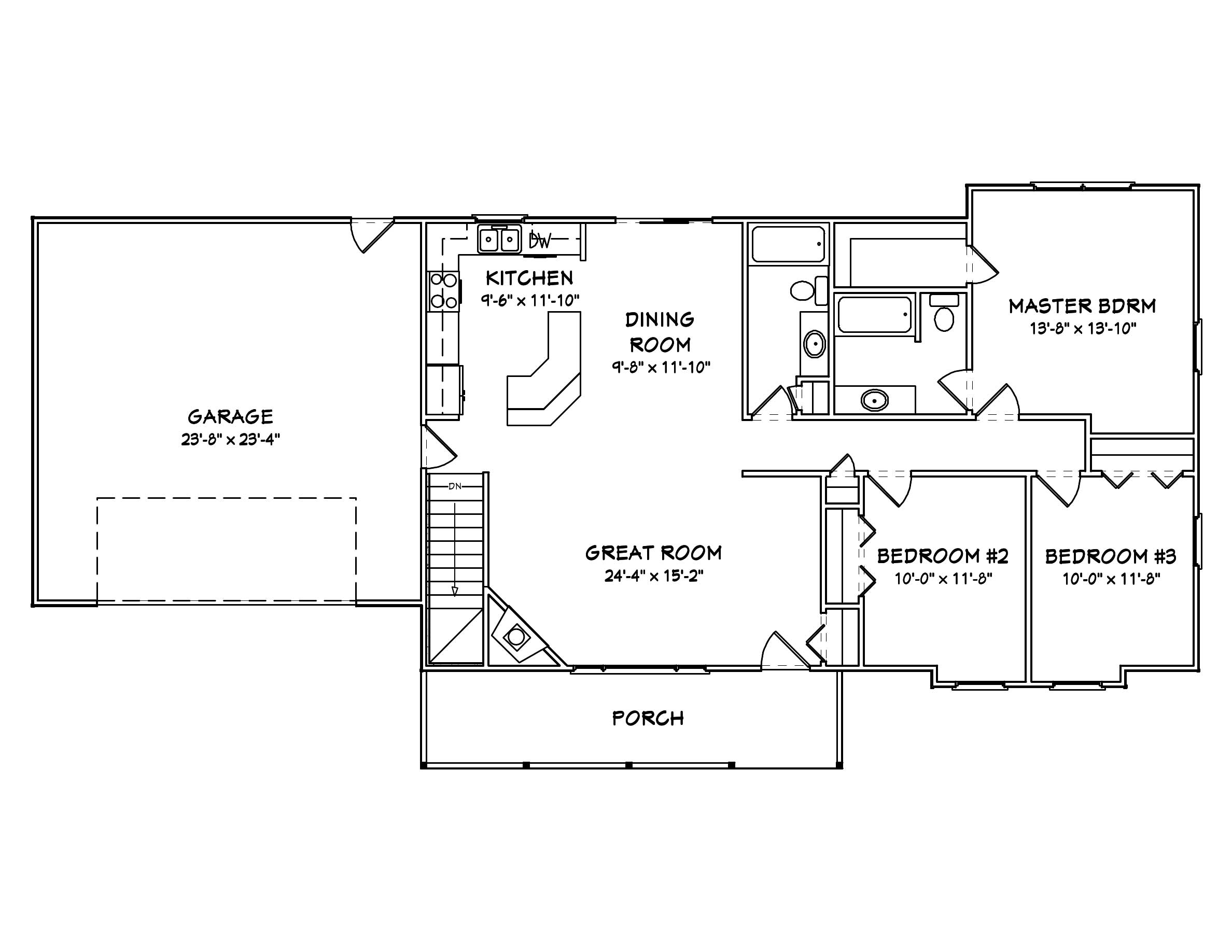 Floor Plan First Story of Country Plan #148-1098