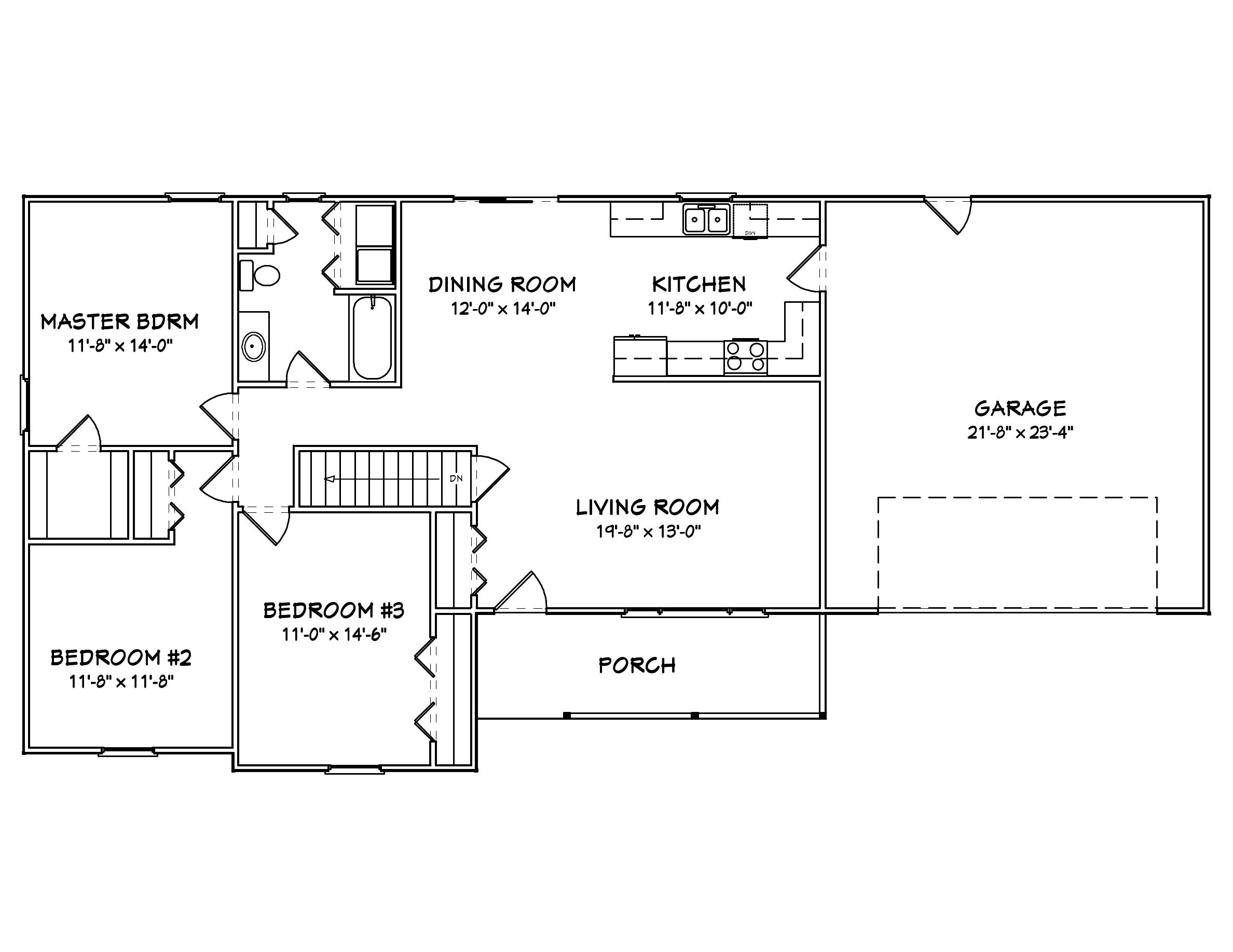 Floor Plan First Story of Country Plan #148-1099