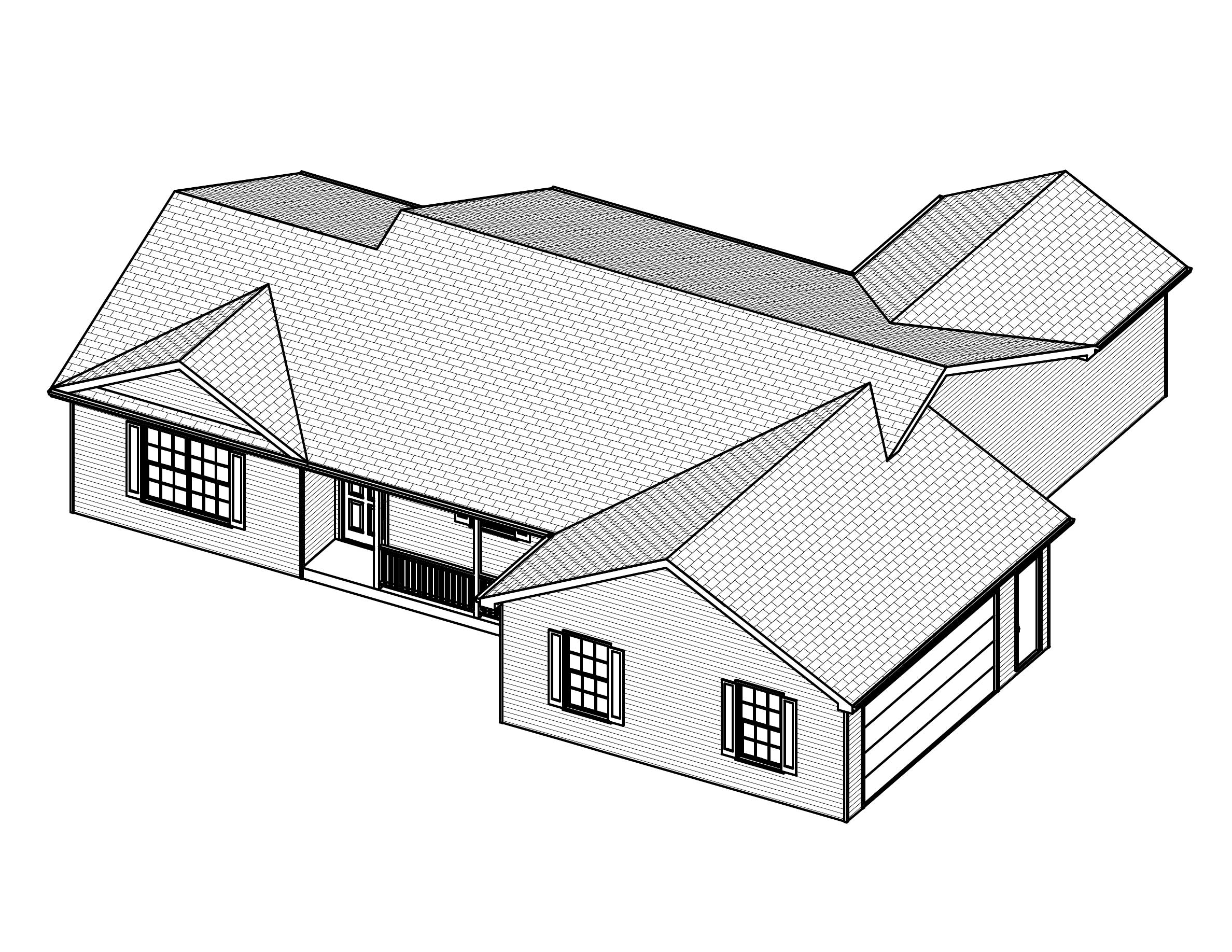 3D Floor Plan of this 3-Bedroom, 1484 Sq Ft Plan - 148-1100