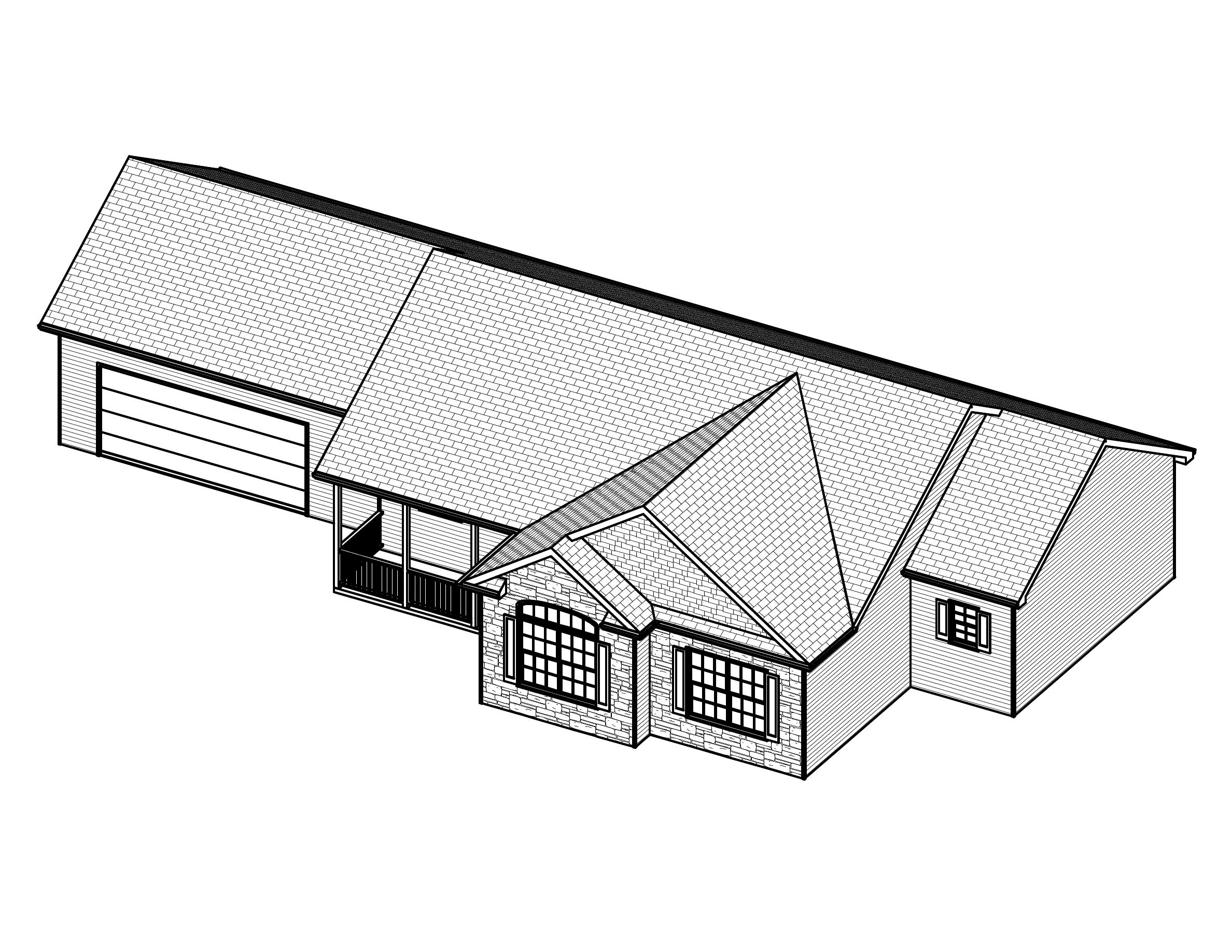3D Floor Plan of this 3-Bedroom, 1532 Sq Ft Plan - 148-1101