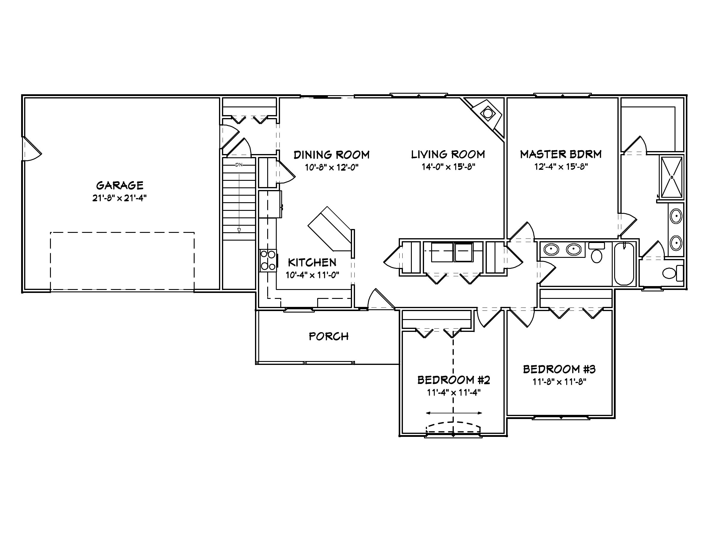 Floor Plan First Story of Country Plan #148-1101