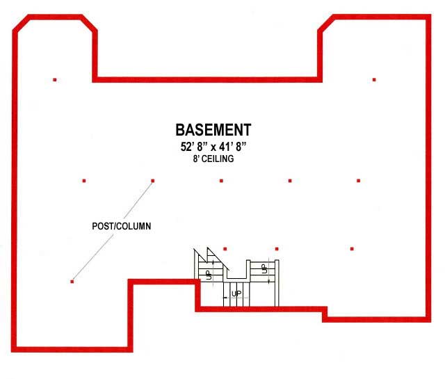 Floor Plan Basement of Florida Style Plan #150-1000
