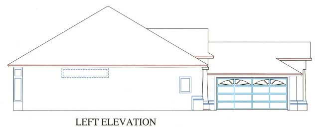 Home Plan Left Elevation of this 3-Bedroom,1784 Sq Ft Plan -150-1000