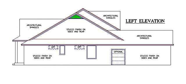 Home Plan Left Elevation of this 4-Bedroom,2445 Sq Ft Plan -150-1001