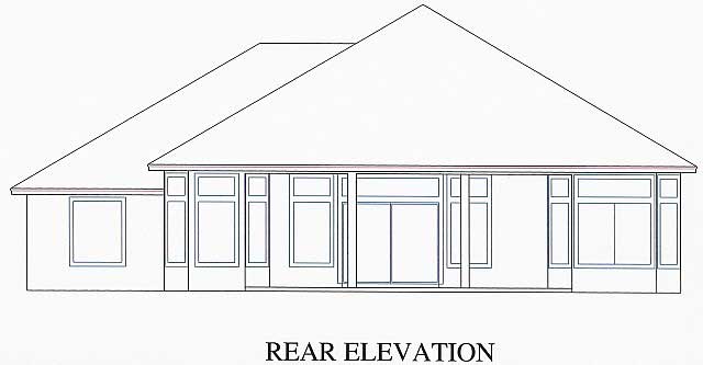 Home Plan Rear Elevation of this 3-Bedroom,1802 Sq Ft Plan -150-1002