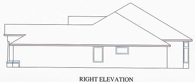 Home Plan Right Elevation of this 3-Bedroom,1802 Sq Ft Plan -150-1002