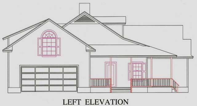 Home Plan Left Elevation of this 3-Bedroom,1885 Sq Ft Plan -150-1003