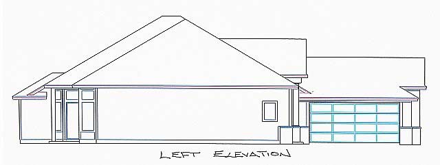Home Plan Left Elevation of this 4-Bedroom,1933 Sq Ft Plan -150-1004