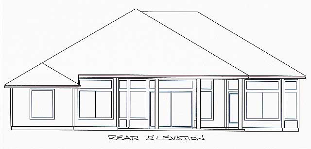 Home Plan Rear Elevation of this 4-Bedroom,1933 Sq Ft Plan -150-1004